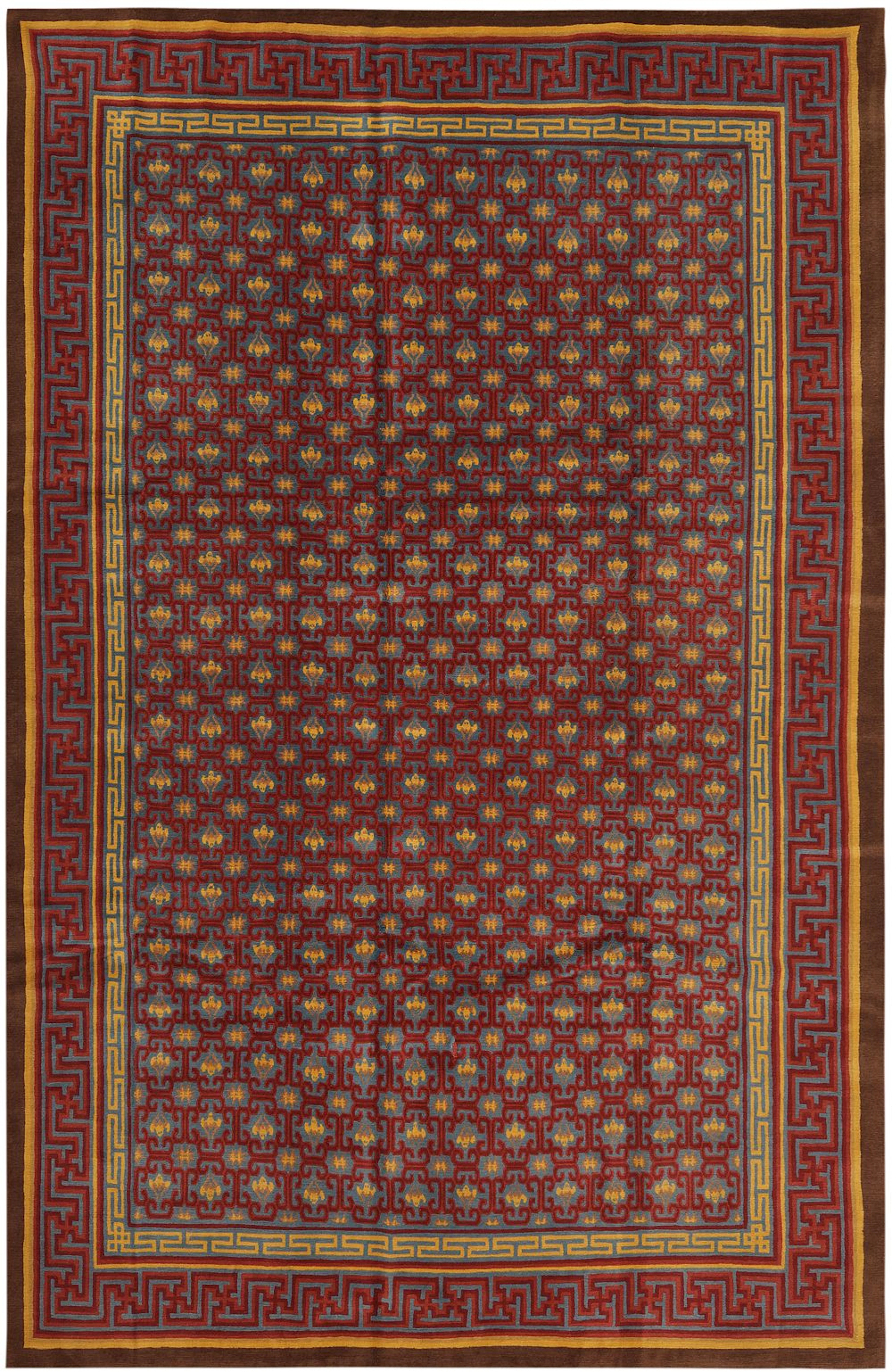 Vintage Nepalese Ningxia Design Rug 11 ft 10 in x 7 ft 4 in (3.6 m x 2.23 m)