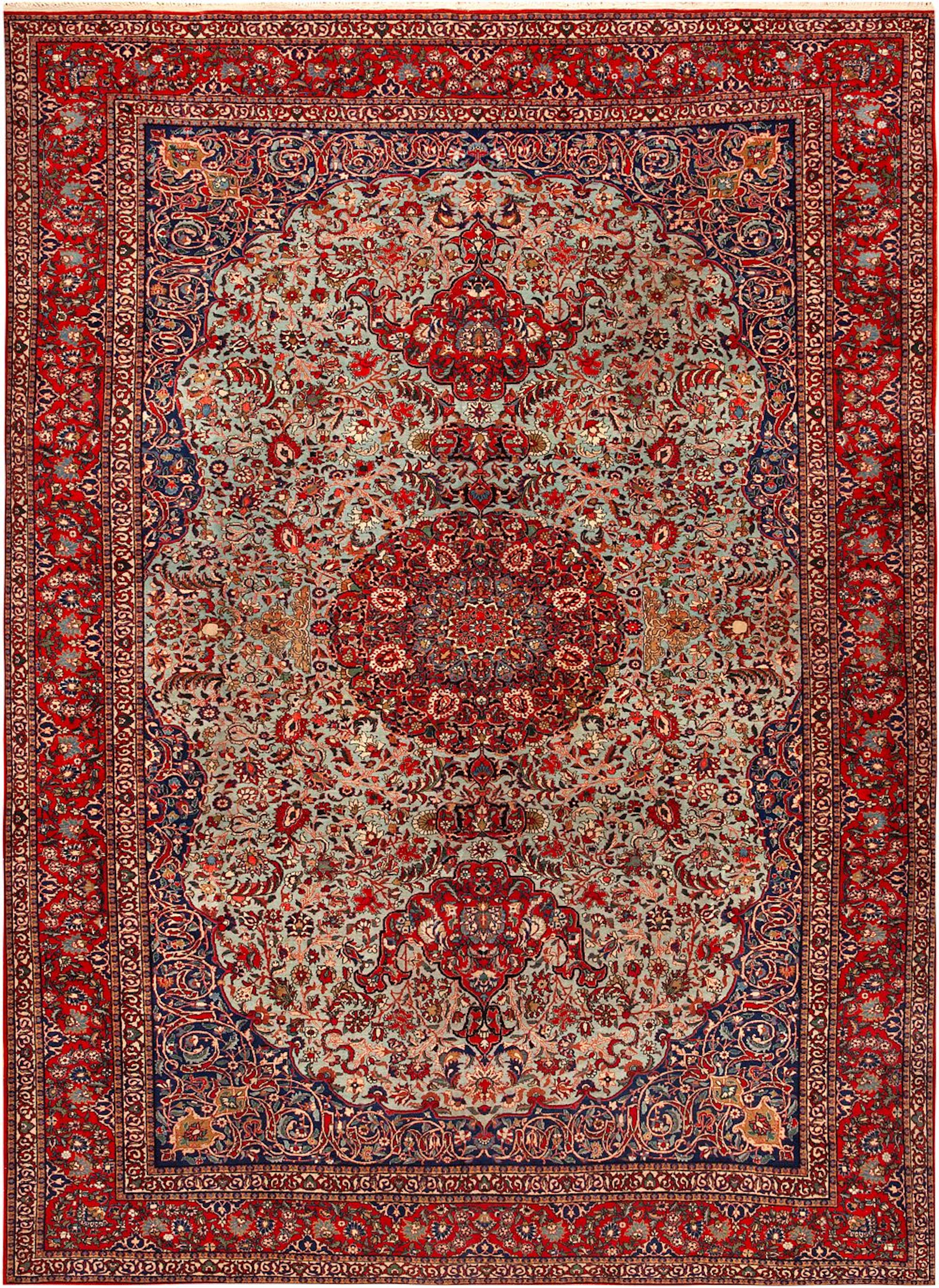 No Reserve - Antique Persian Isfahan Rug 11 ft x 8 ft 2 in (3.35 m x 2.48 m)