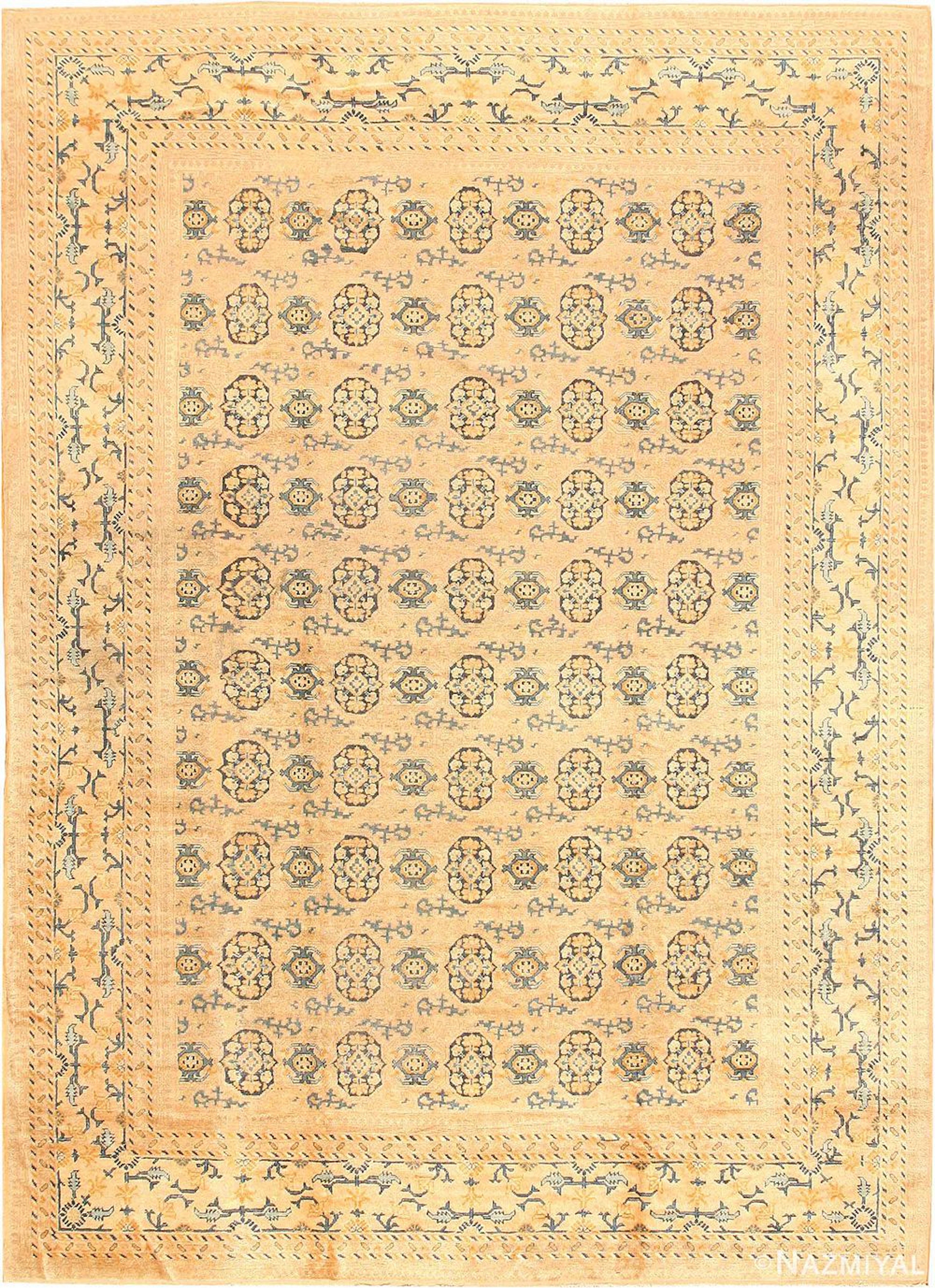 Antique East Turkestan Khotan Rug 13 ft 1 in x 9 ft 5 in (3.99 m x 2.87 m)