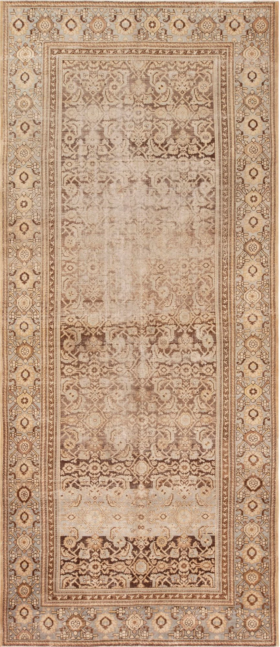 Long Antique Persian Malayer Gallery rug - Circa 1900 - 16 ft x 6