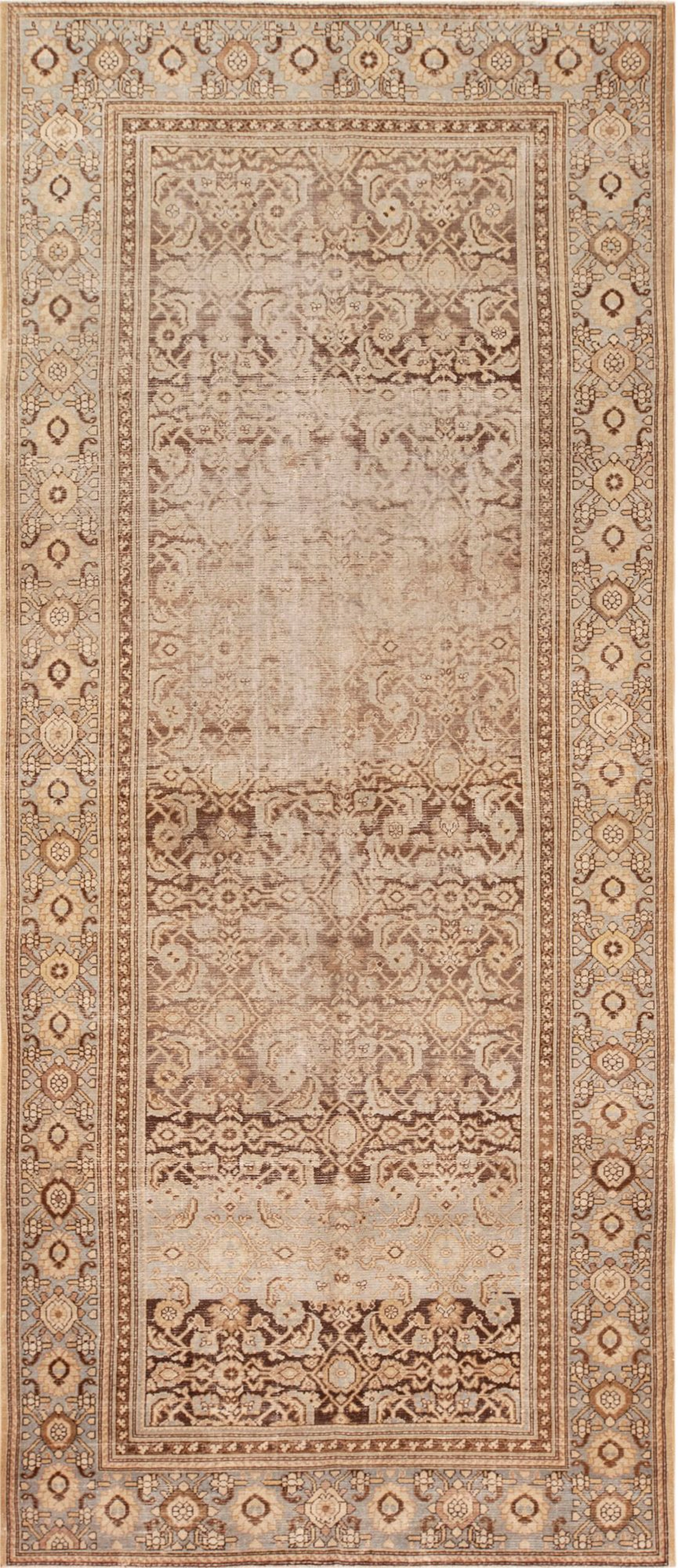 Long Antique Persian Malayer Gallery rug - Circa 1900 - 16 ft x 6