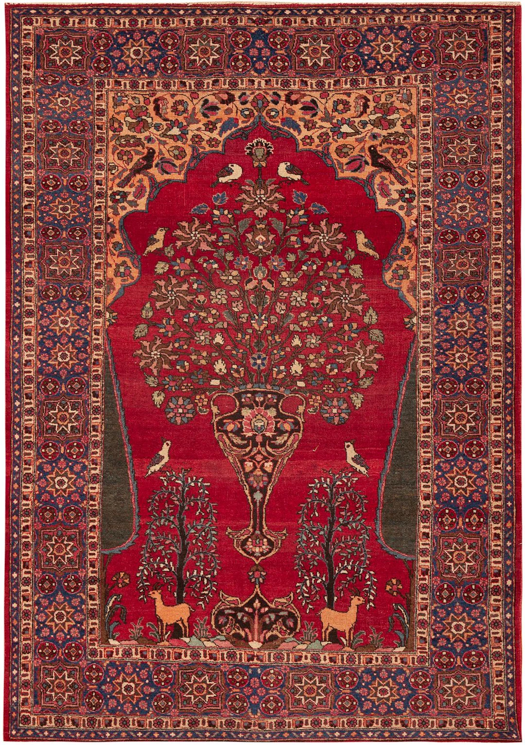 No Reserve Antique Persian Khorassan Rug circa 1920's - 6 ft 6 in
