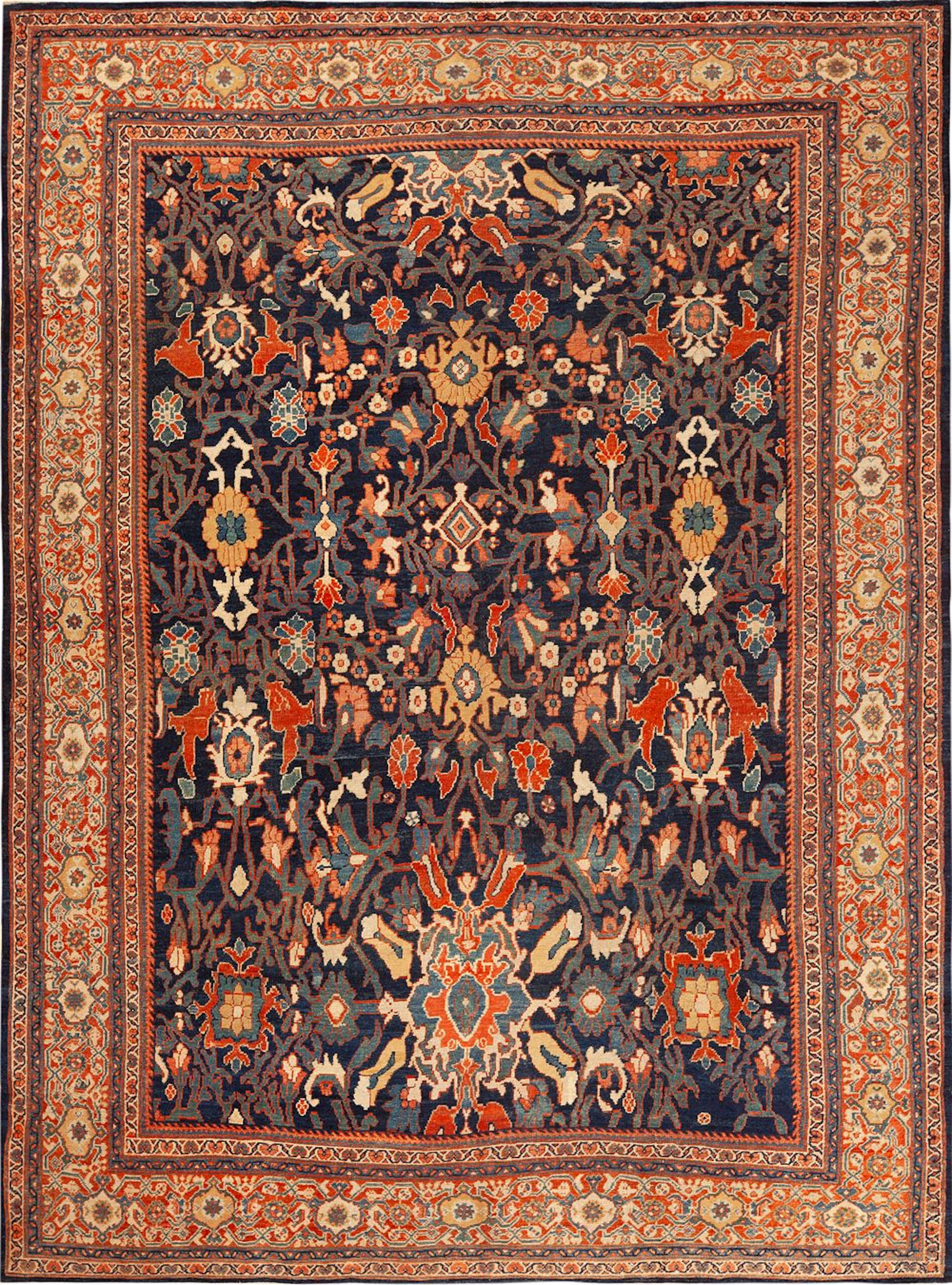 No reserve- Antique Persian Mahal Rug - Circa 1900 - 11 ft 3 in x