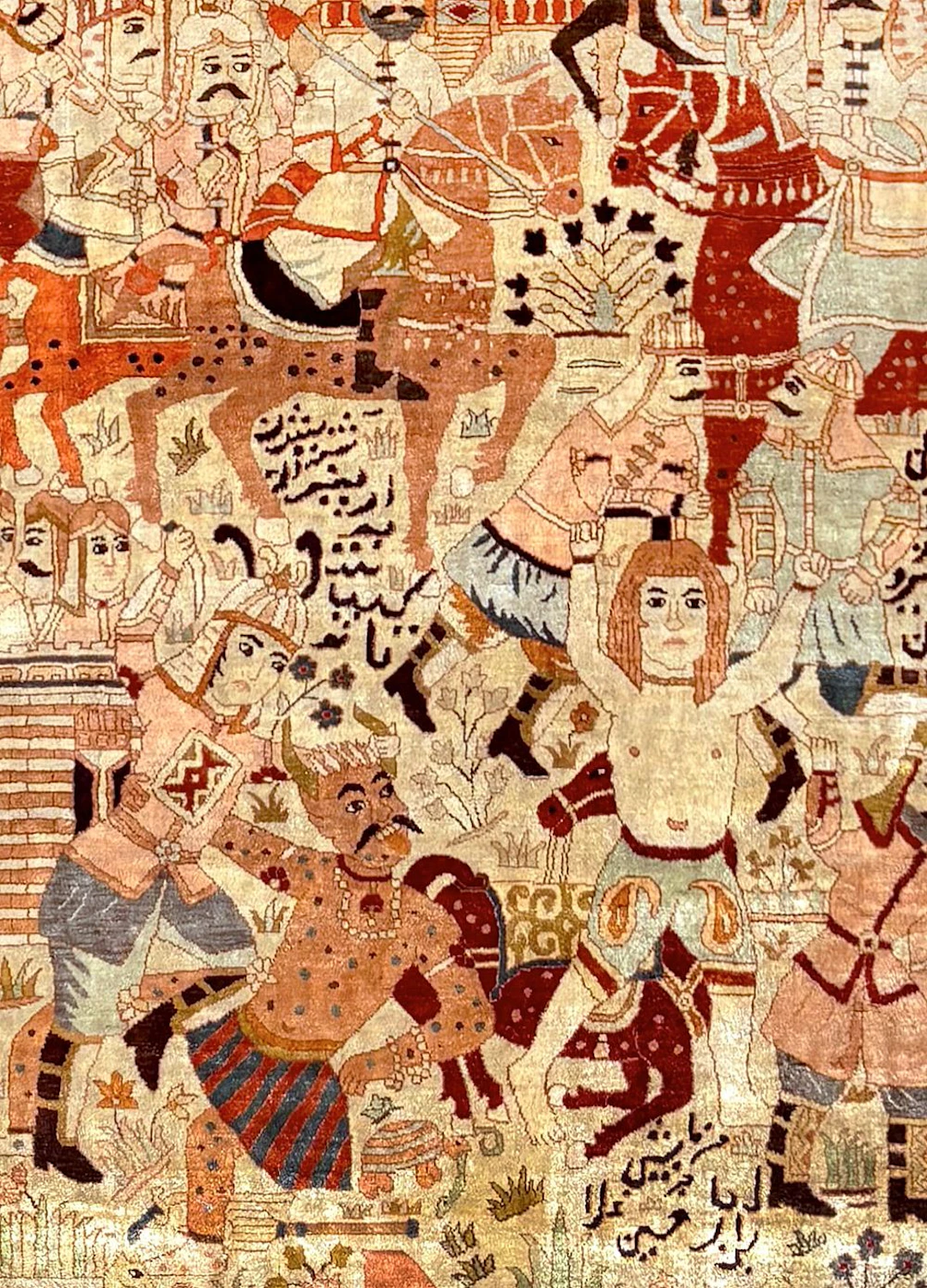 No Reserve - Vintage silk Pictorial Rug - 6 ft x 4 ft (1.83 m x 1.22 m)