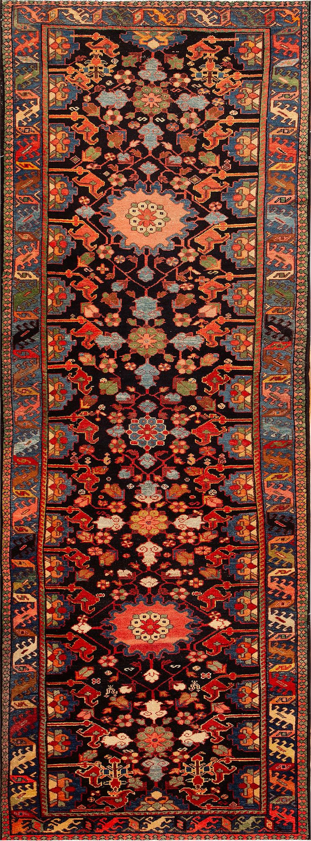 Antique Persian Malayer Runner - Circa 1900 - 9 ft 10 in x 3 ft 2
