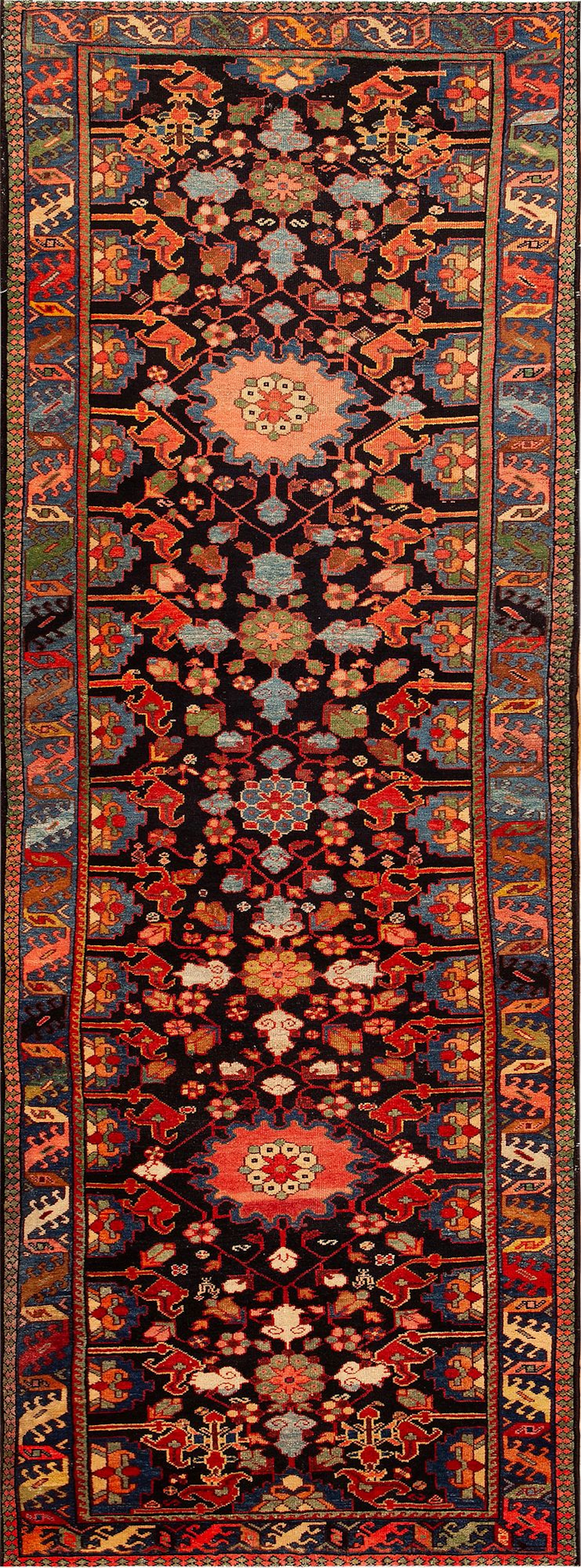 Antique Persian Malayer Runner - Circa 1900 - 9 ft 10 in x 3 ft 2