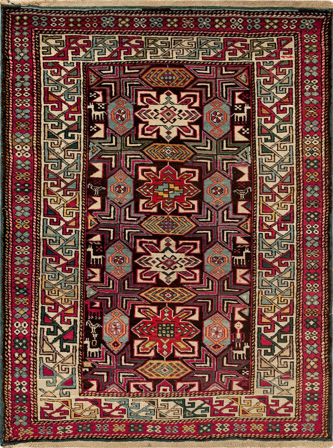 Antique Caucasian Kuba Rug 4 ft 9 in x 3 ft 6 in (1.44 m x 1.06 m)