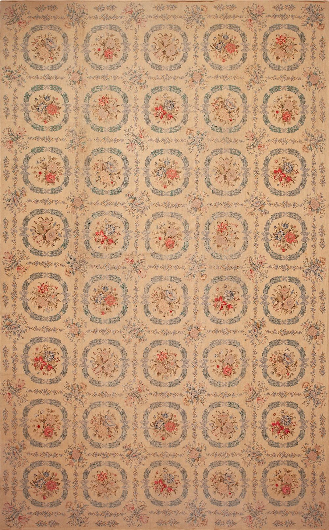 No Reserve - Antique English Needlepoint Rug 18 ft x 11 ft 3 in (5.49