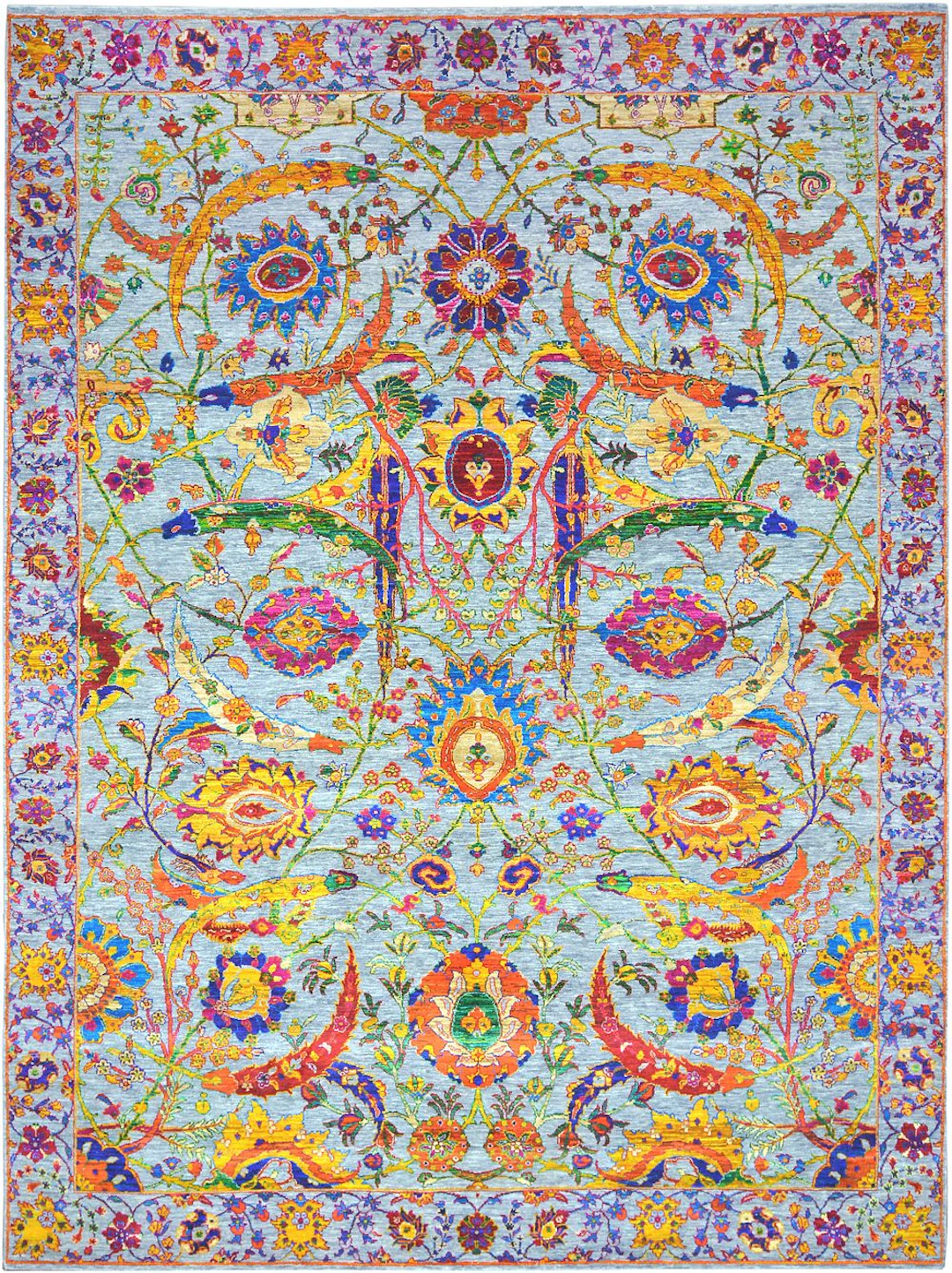 Modern Contemporary Silk Rug - 12 ft x 9 ft (3.65 m x 2.74 m)