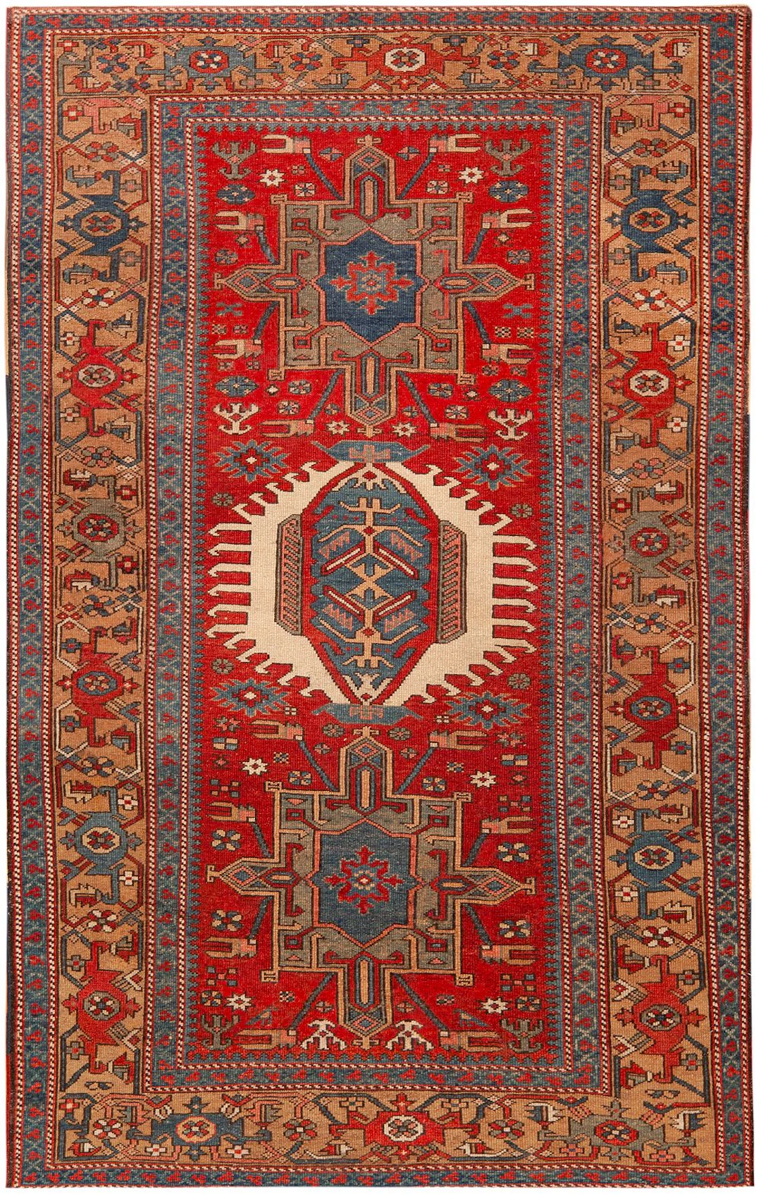 Antique Persian Heriz Serapi Rug - Circa 1900 - 7 ft 4 in x 4 ft 7