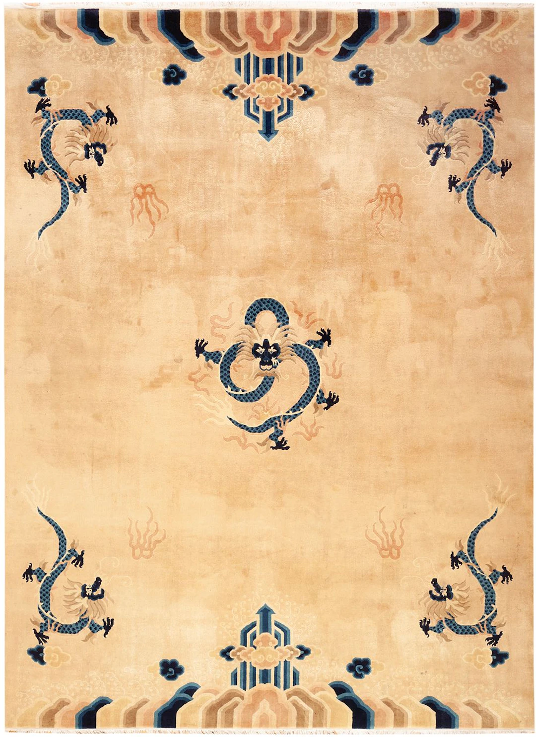 No Reserve - Large Chinese Dragon Carpet circa 1920 -1940 - 12 ft
