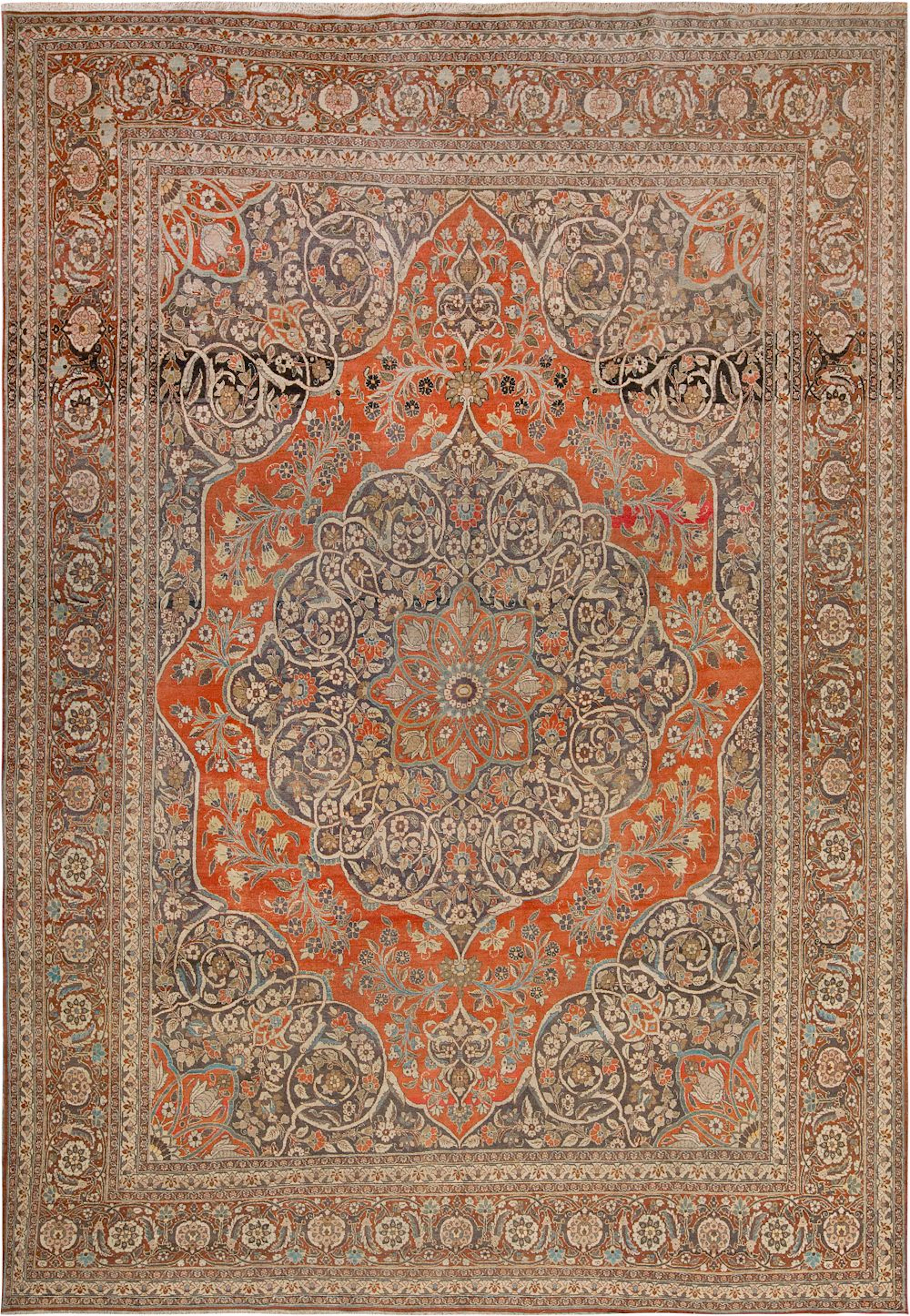 No Reserve Antique Persian Tabriz Rug circa 1900 - 13 ft x 9 ft 4