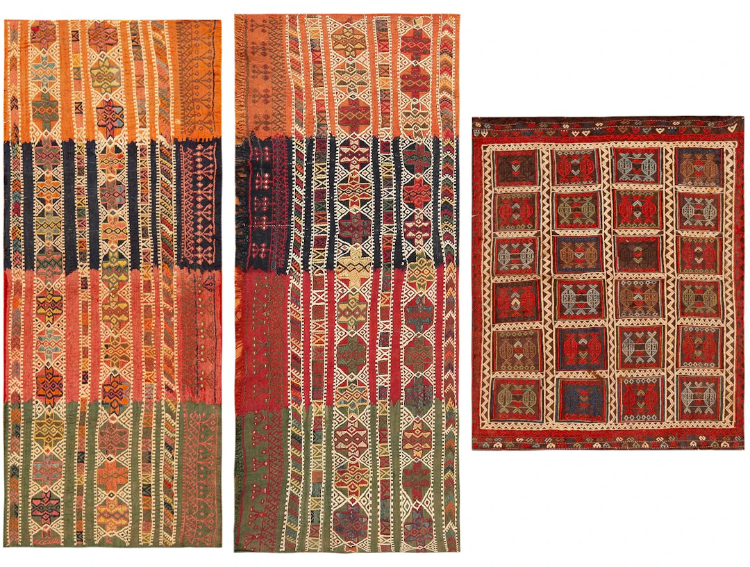 No Reserve -Collection of Three Antique Persian Shahsavan Khorjin
