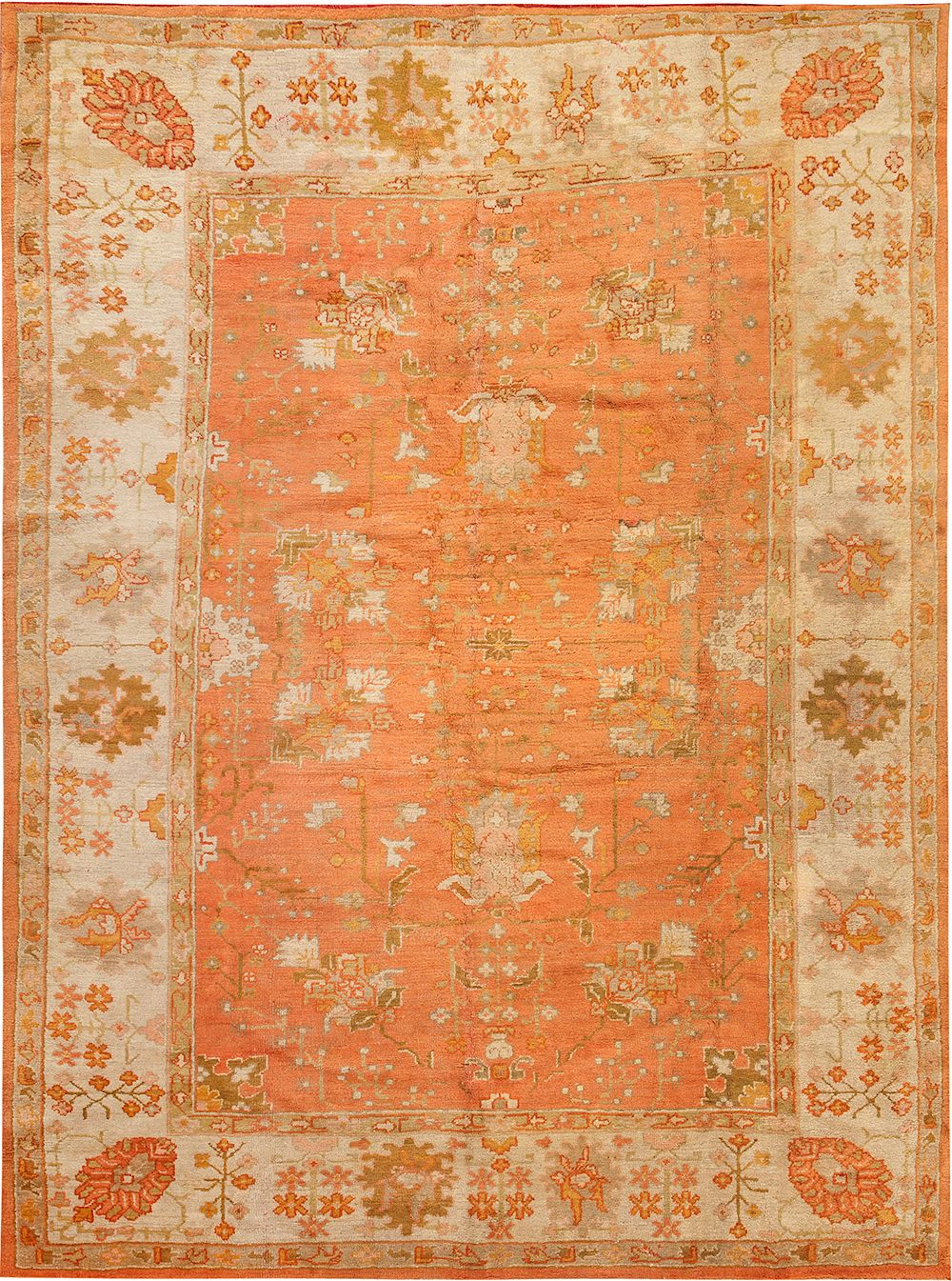 Antique Turkish Oushak Rug - 10 ft 10 in x 8 ft 1 in (3.3 m x 2.46 m)