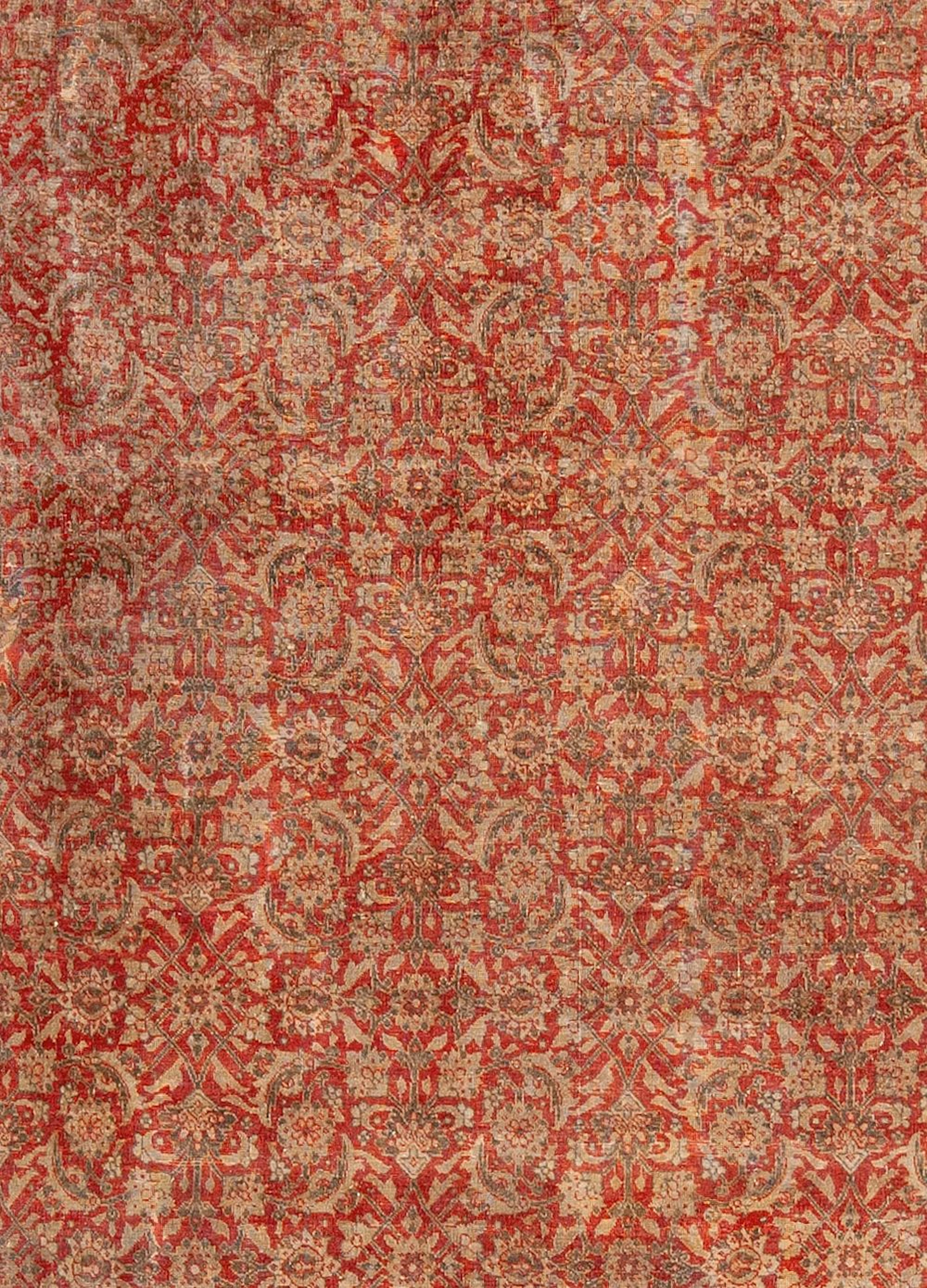 No Reserve -Large Antique Persian Tabriz Rug - Circa 1900 - 19 ft
