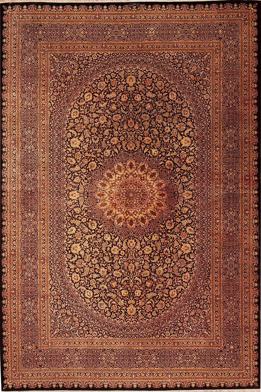No Reserve - Silk Vintage Persian Qum Rug