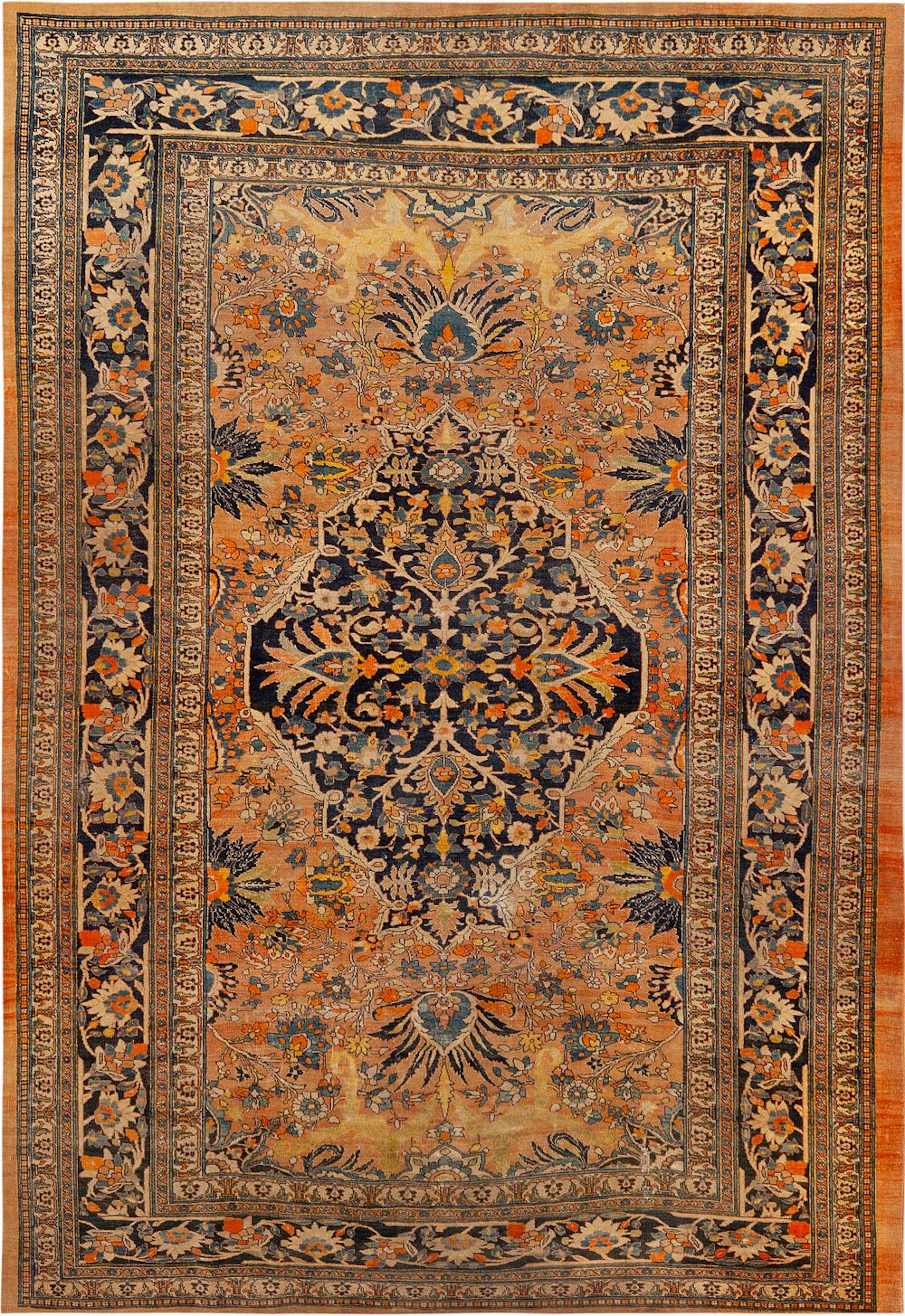 No Reserve -Antique Persian Haji Jalili Tabriz Rug - Circa 1880 -