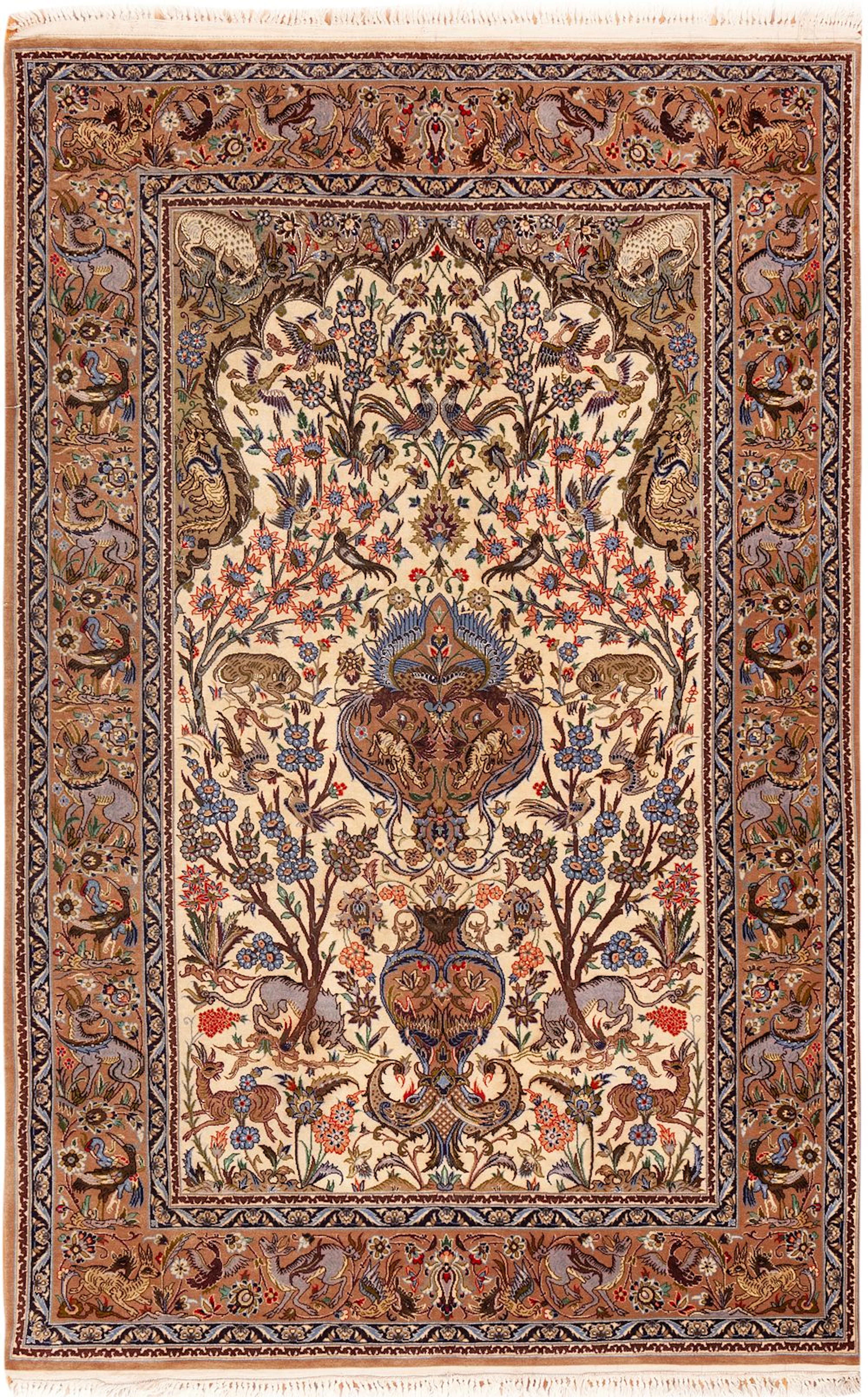 No Reserve - Vintage Persian Isfahan Rug 5 ft 6 in x 3 ft 5 in (1.67