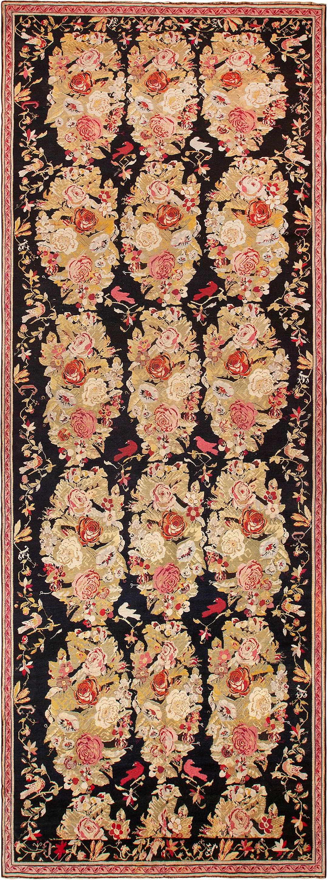 Antique Caucasian Karabagh Gallery Size Rug 21 ft 1 in x 7 ft 10 in