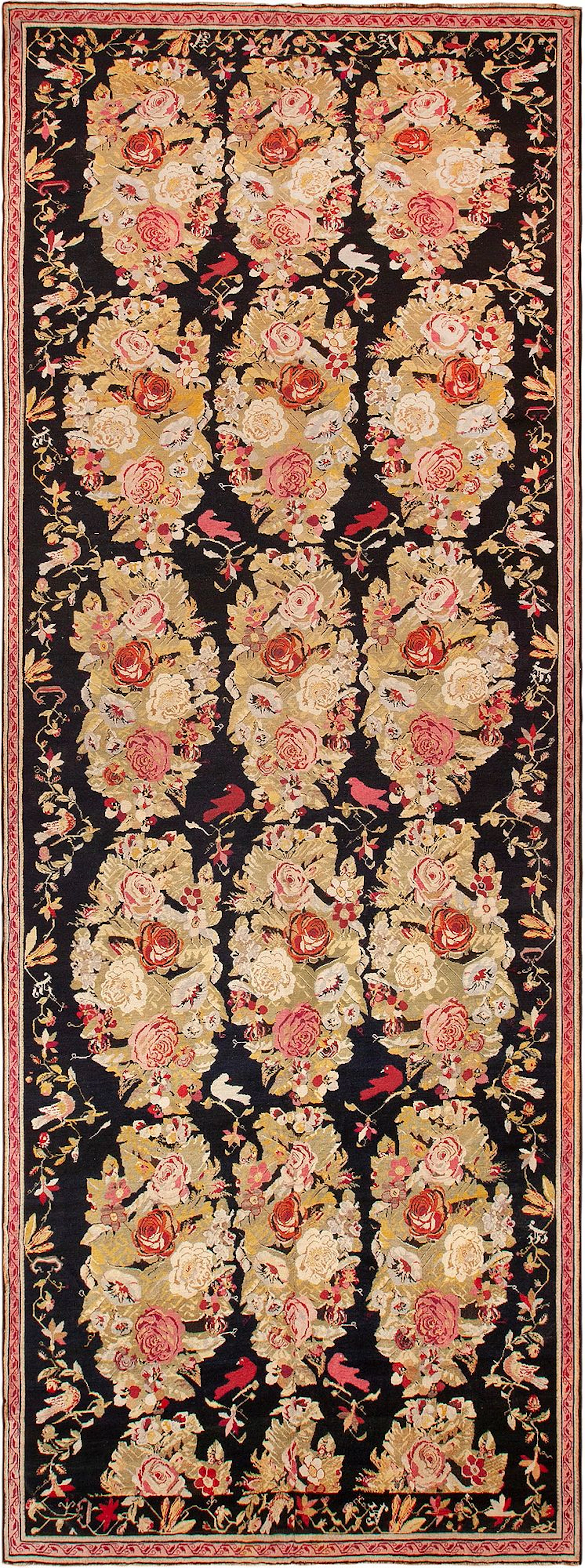 Antique Caucasian Karabagh Gallery Size Rug 21 ft 1 in x 7 ft 10 in