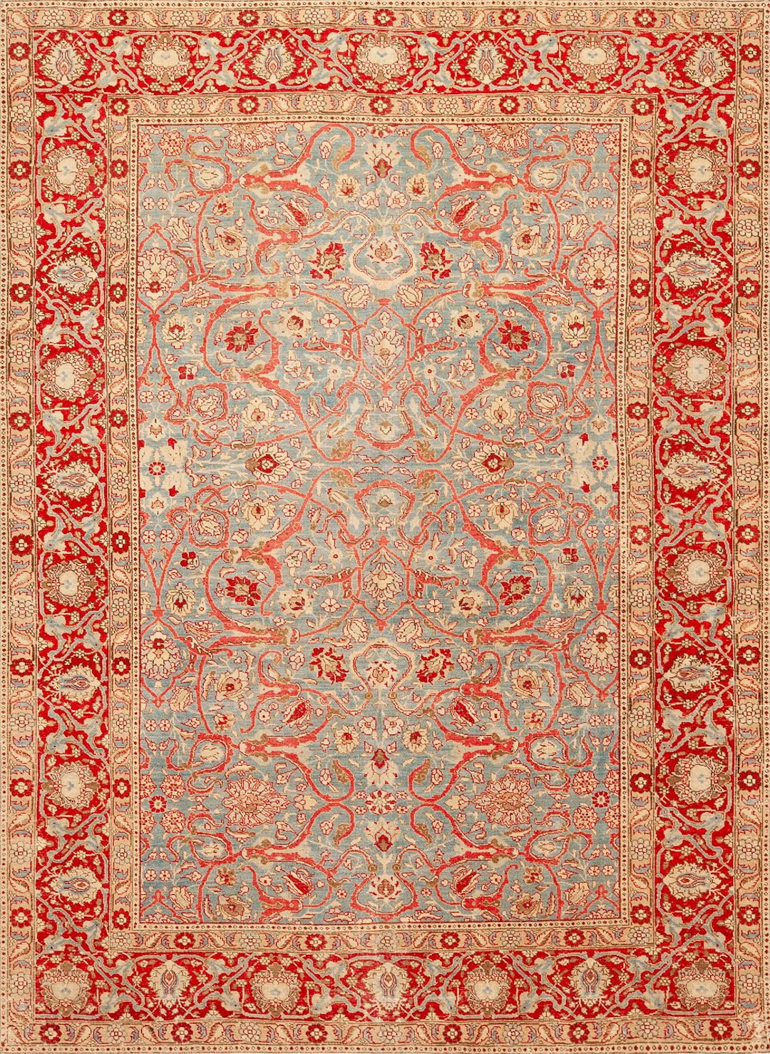 Antique Persian Tabriz Rug circa 1920 - 11 ft x 8 ft 4 in (3.35 m x 2.54 m)