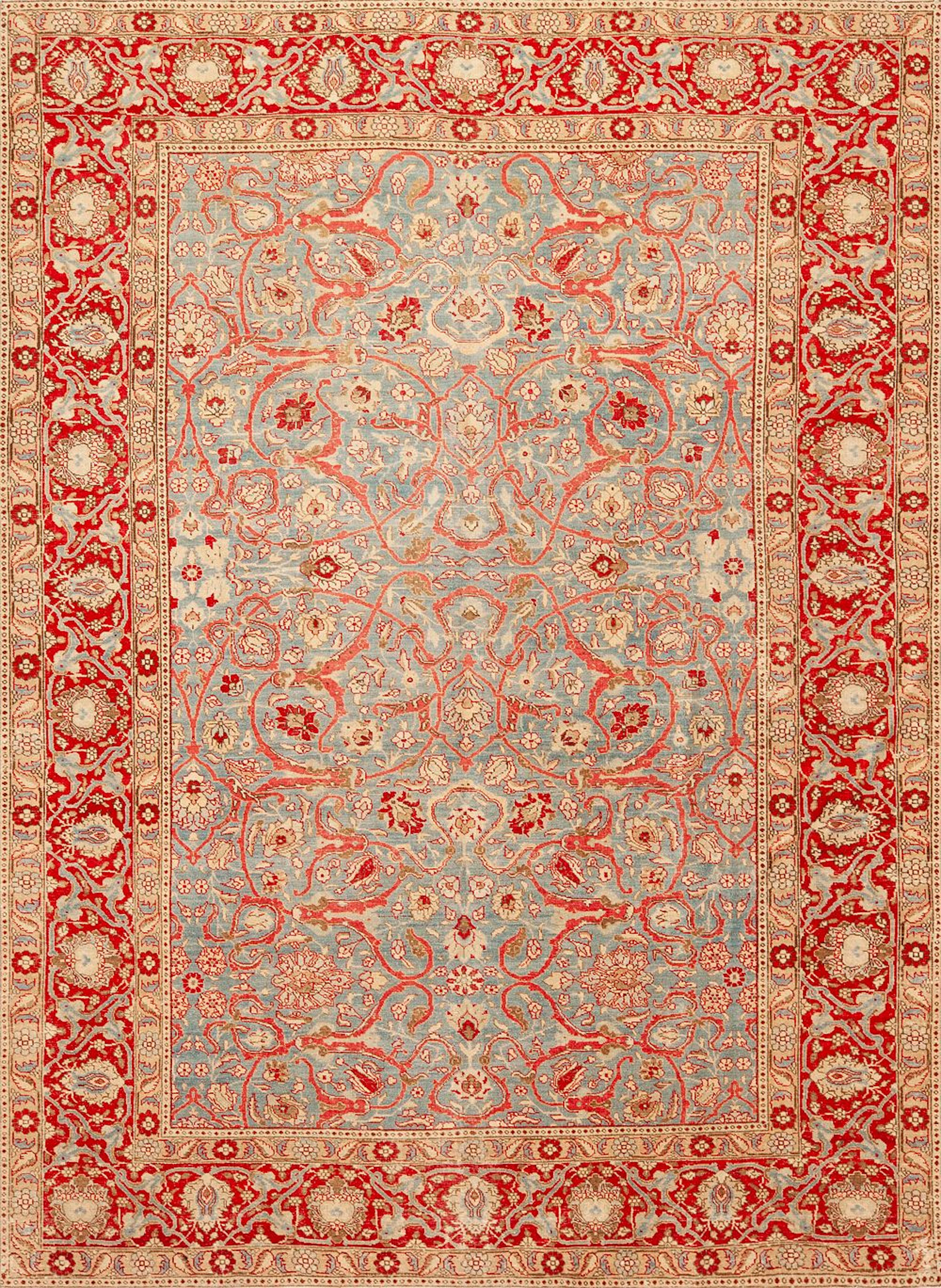 Antique Persian Tabriz Rug circa 1920 - 11 ft x 8 ft 4 in (3.35 m x 2.54 m)
