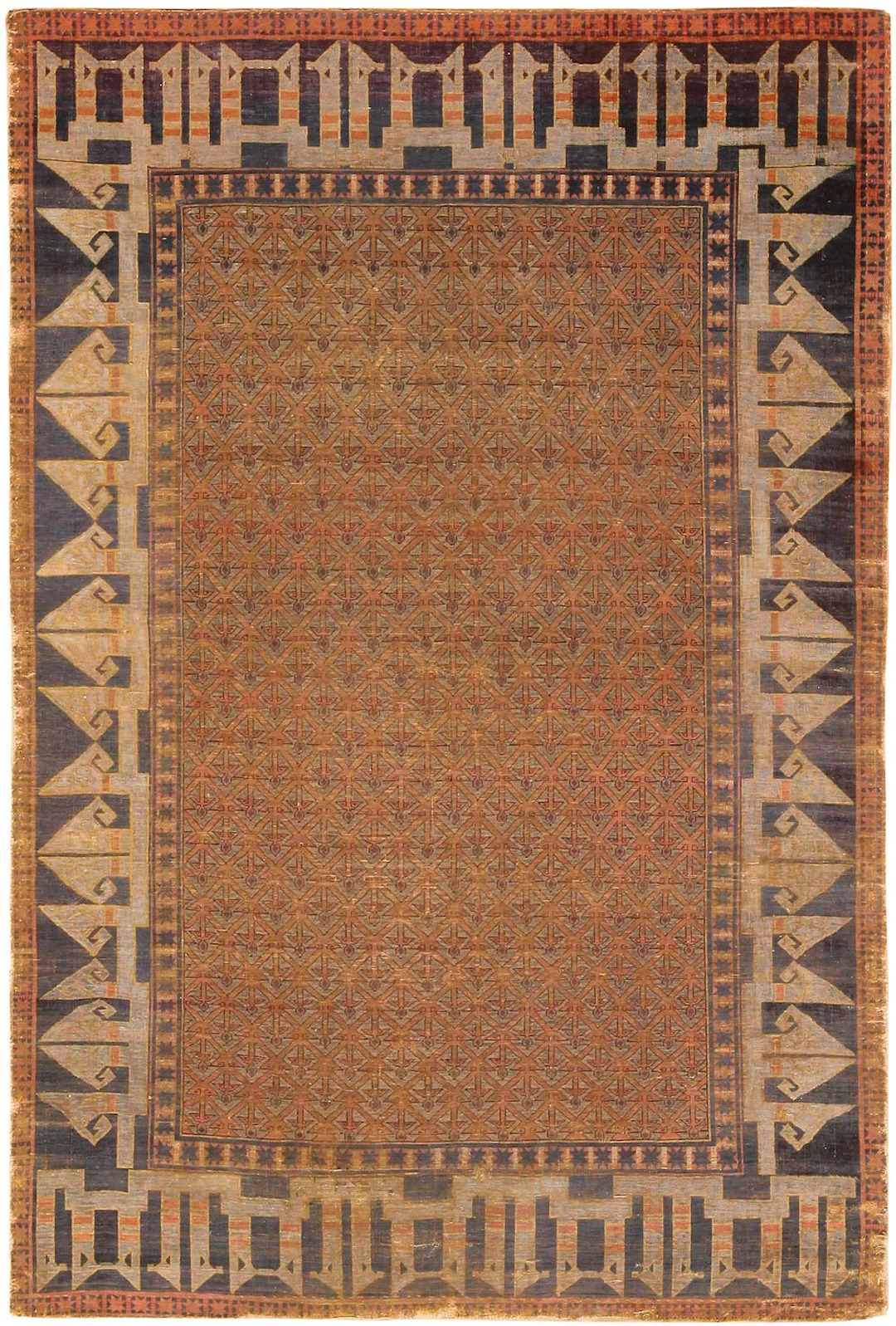 Fine Antique Kum Kapi silk Rug with Seljuk-Inspired Design, Istanbul