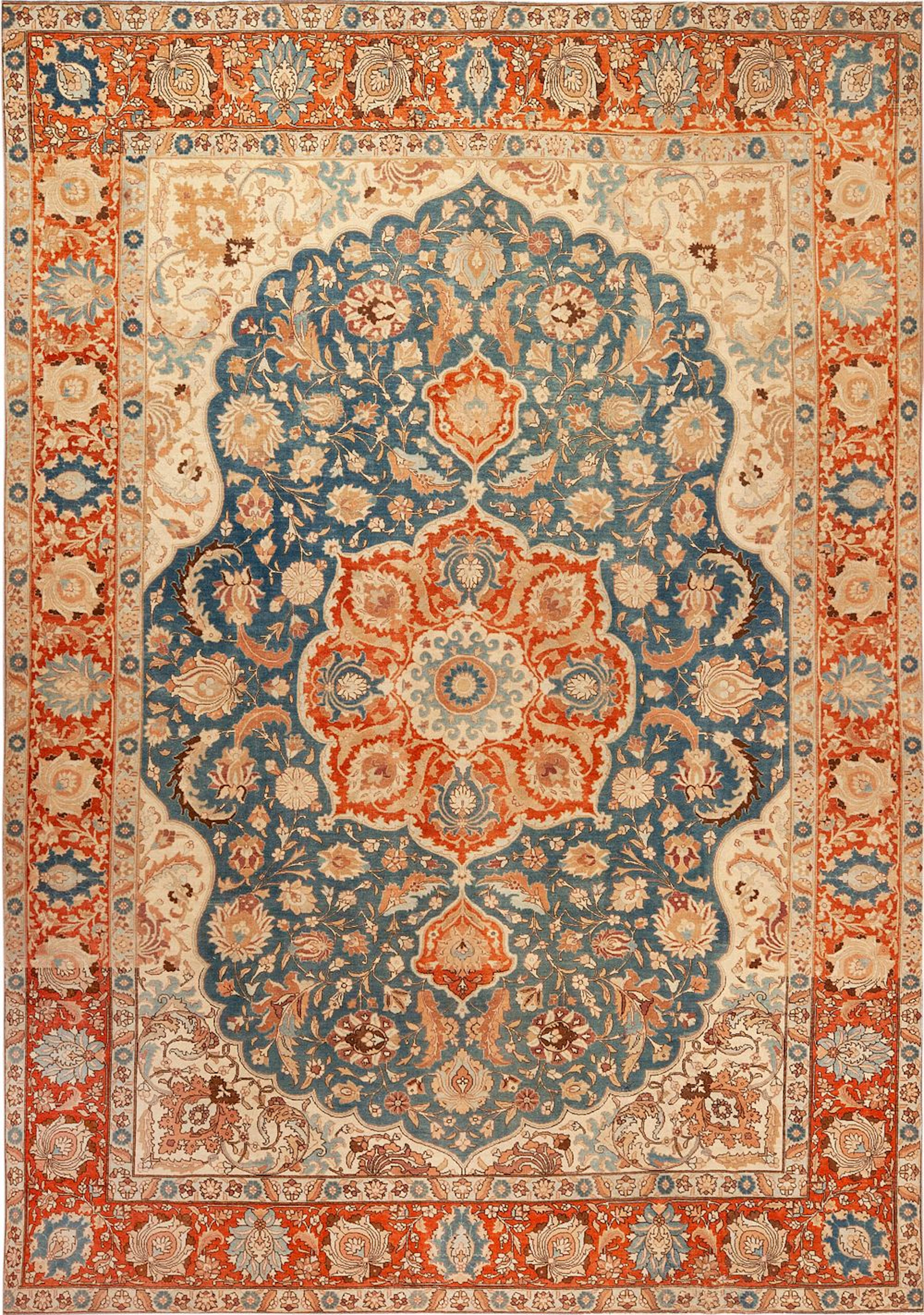 Vintage Persian Tabriz Rug - 12 ft 9 in x 9 ft 2 in (3.89 m x 2.79 m)