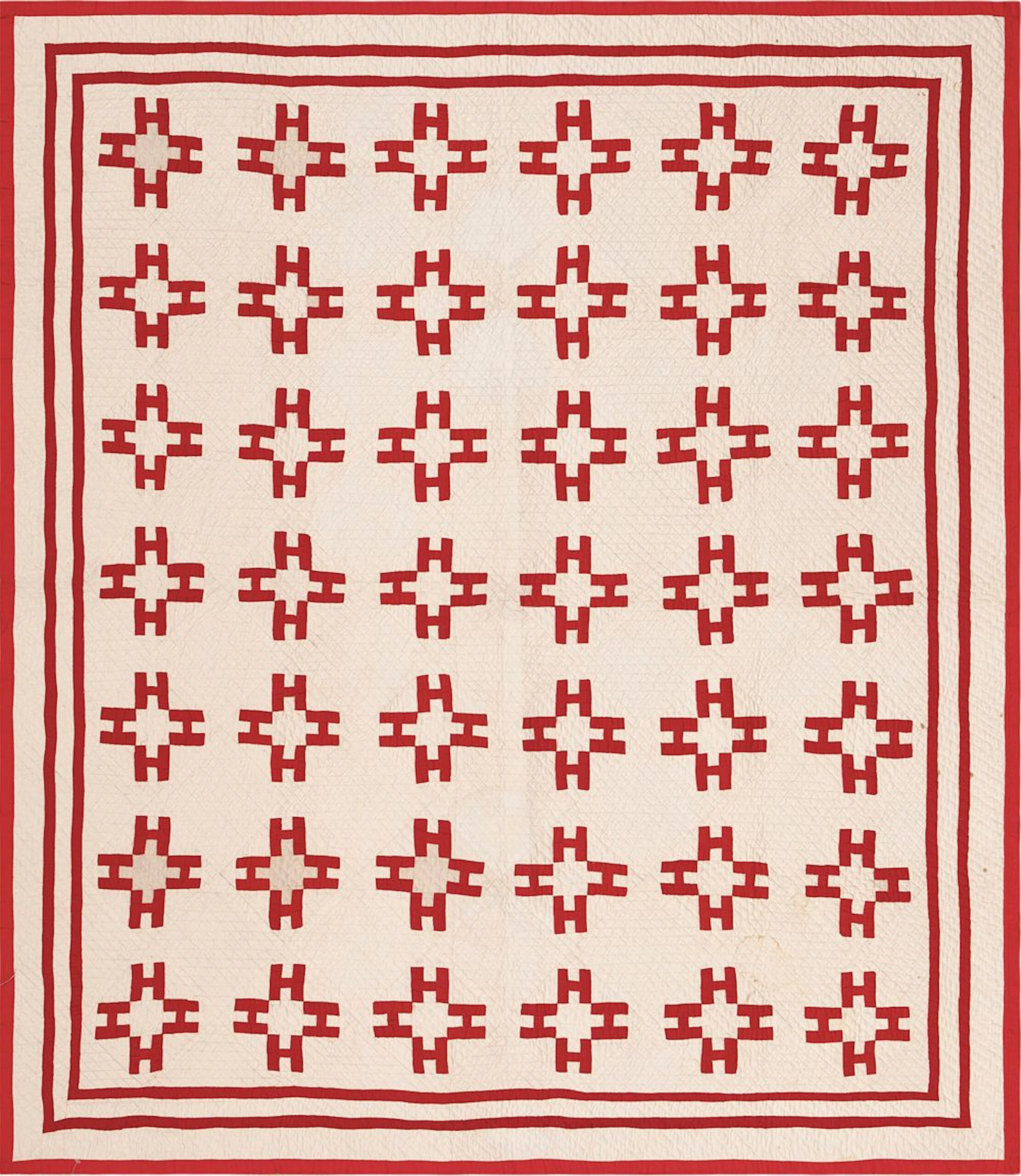 Antique American Pieced Quilt Textile, 19th century - 6 ft 2 in x