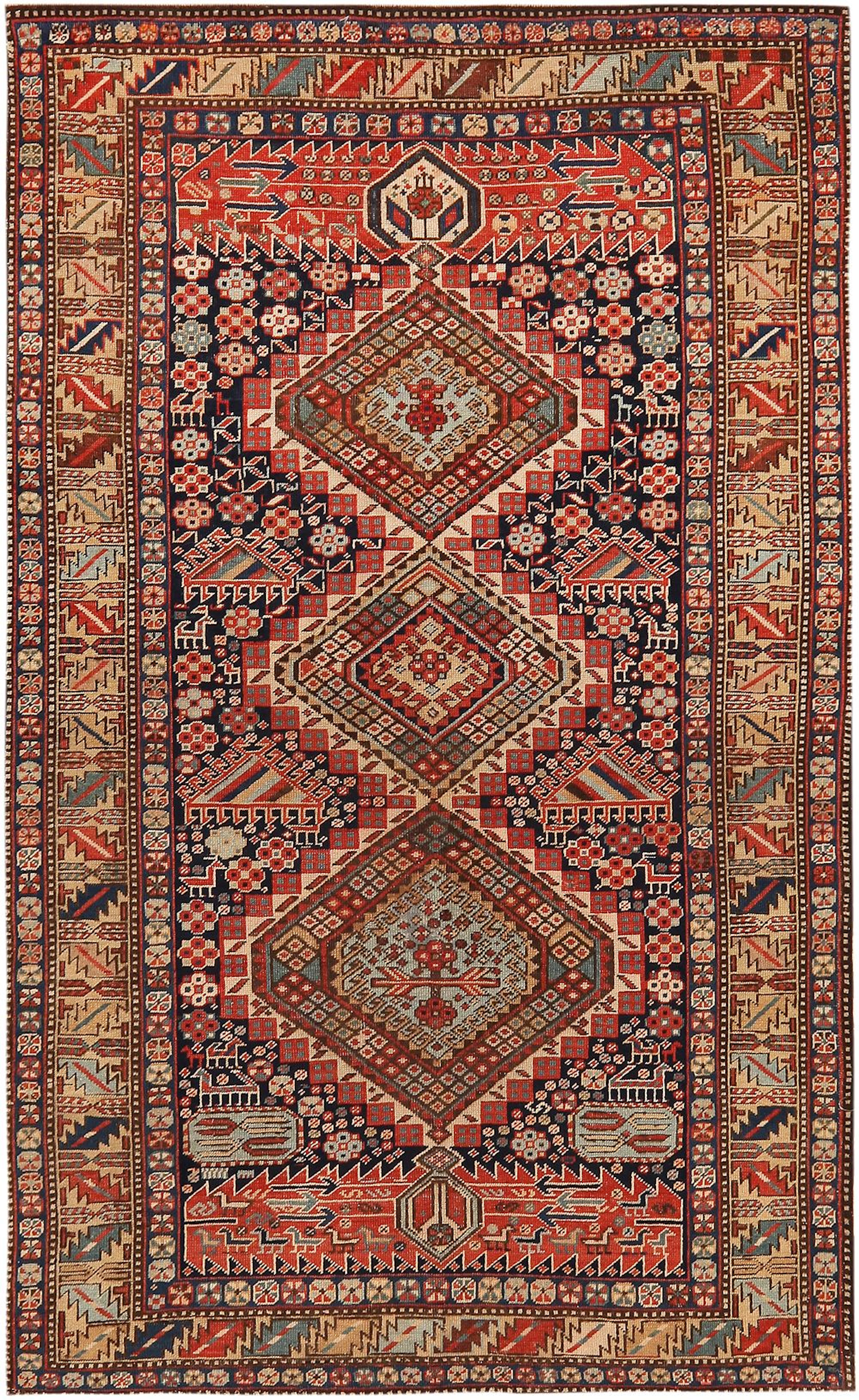 Antique Caucasian Shirvan Rug 5 ft 10 in x 3 ft 8 in (1.77 m x 1.11 m)