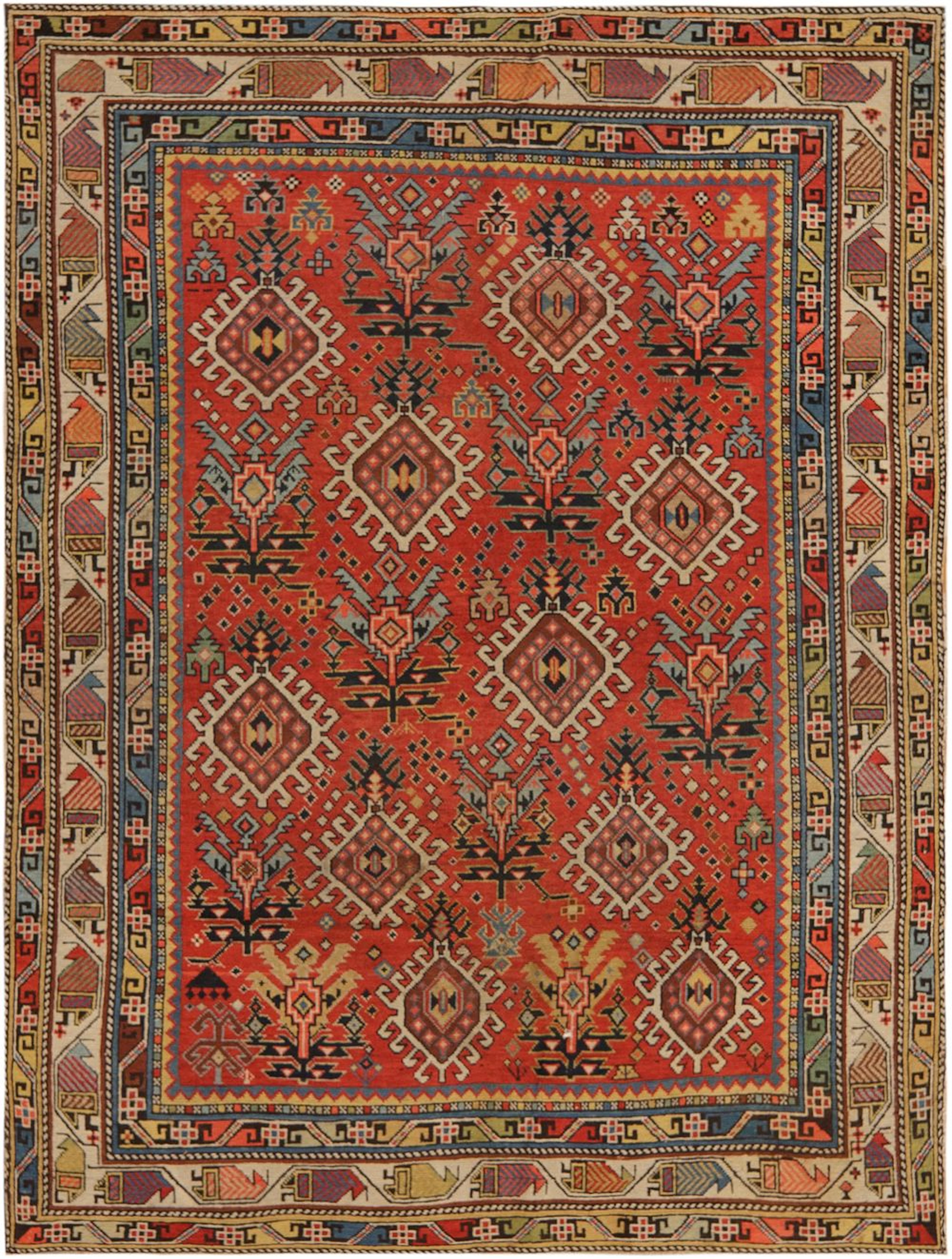 Antique Caucasian Shirvan Rug - 4 ft 9 in x 3 ft 7 in (1.44 m x 1.09 m)