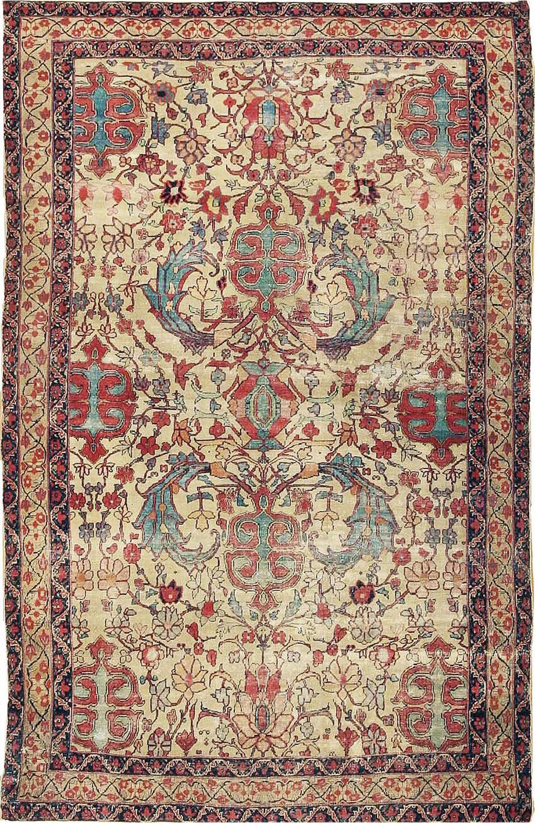 Exceptional Early Persian Kerman Rug - Mid-19th Century - 6 ft 7 in