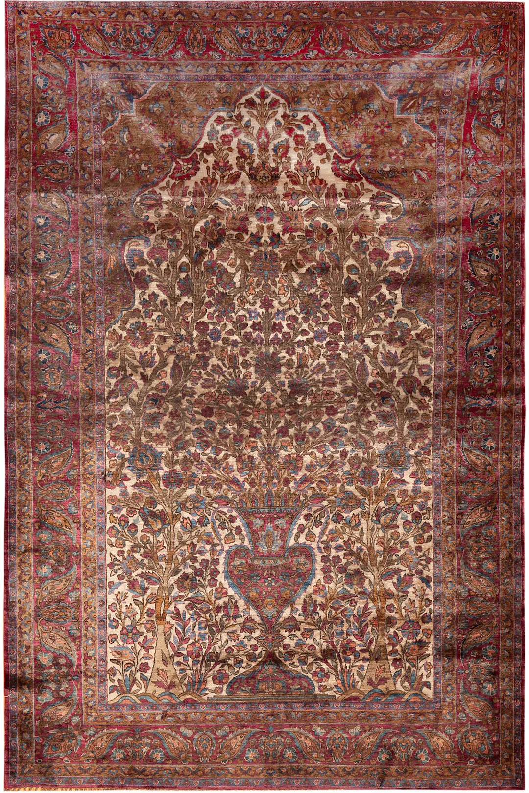 No Reserve - Silk Antique Persian Kashan Rug 6 ft 8 in x 4 ft 5 in