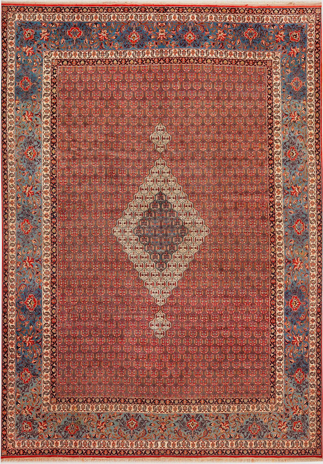 No Reserve - large Vintage Persian Silk and Wool Isfahan Rug - 14