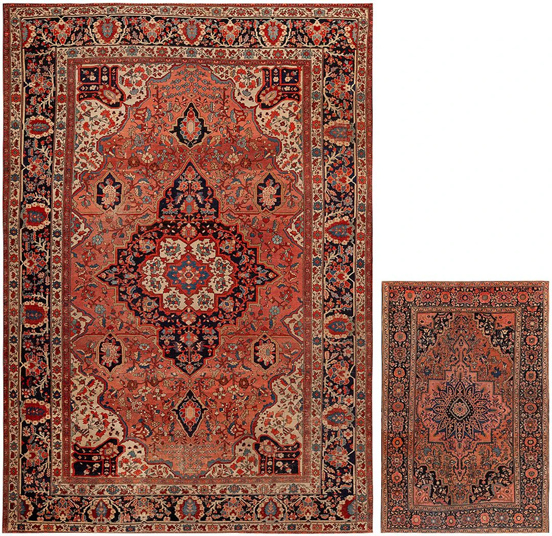 No Reserve - Room Size Antique Persian Sarouk Farahan Rug 11 ft 7