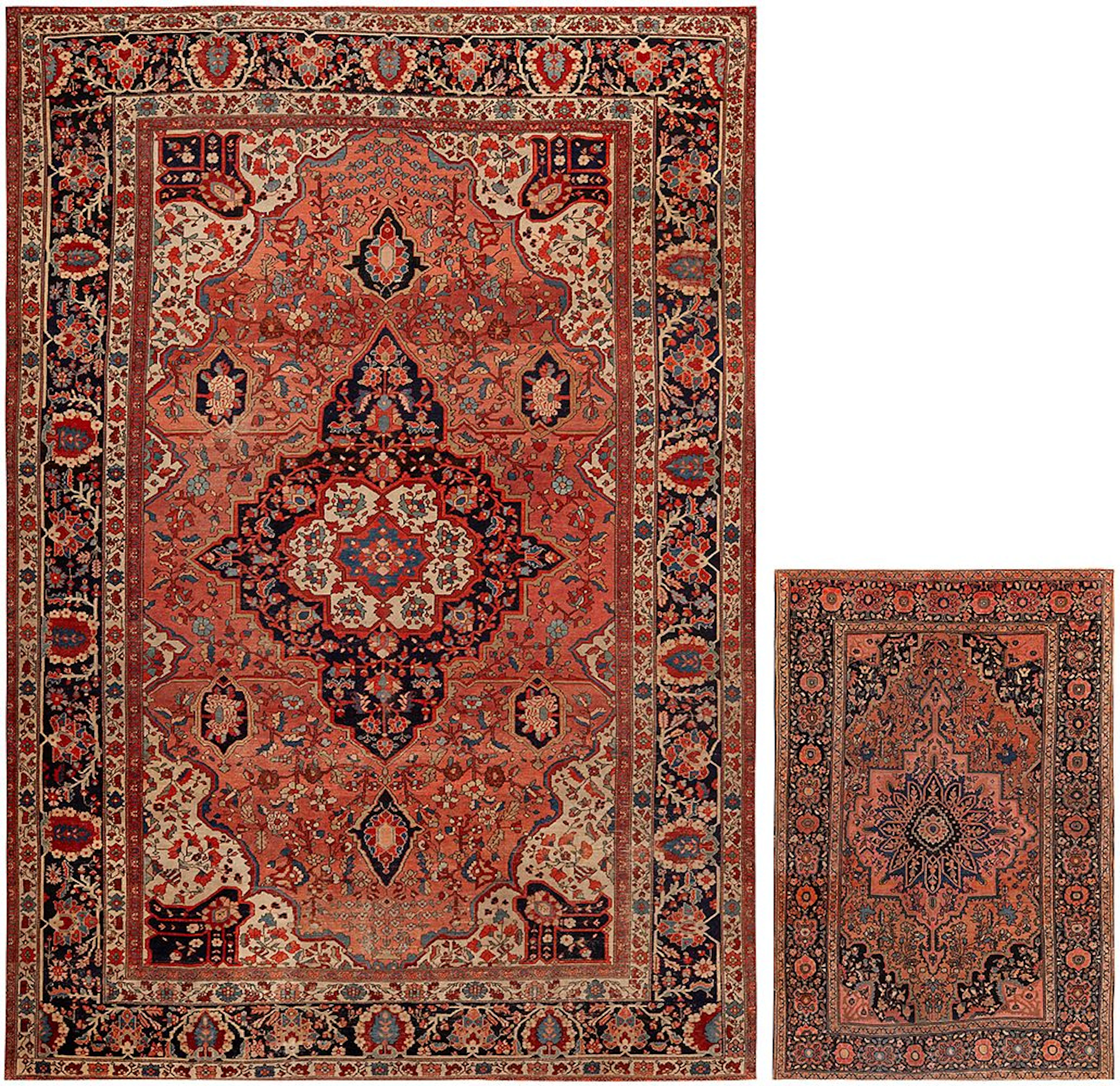 No Reserve - Room Size Antique Persian Sarouk Farahan Rug 11 ft 7
