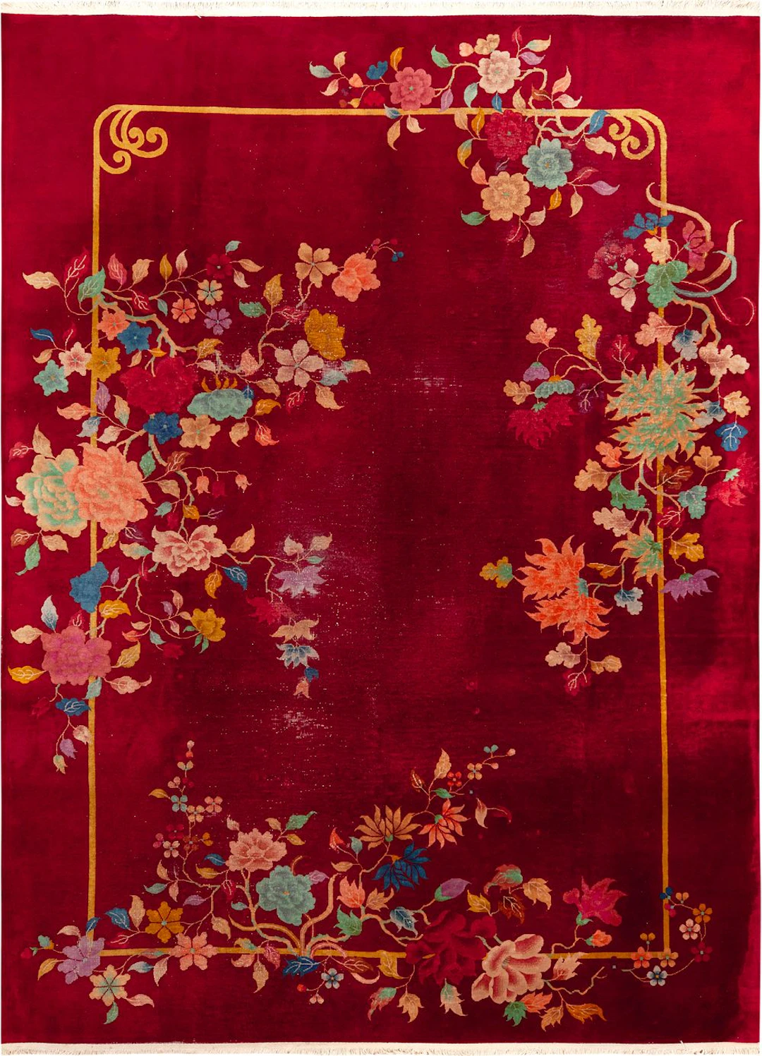 Antique Chinese Art Deco Rug 11 ft 9 in x 8 ft 9 in (3.58 m x 2.66 m)