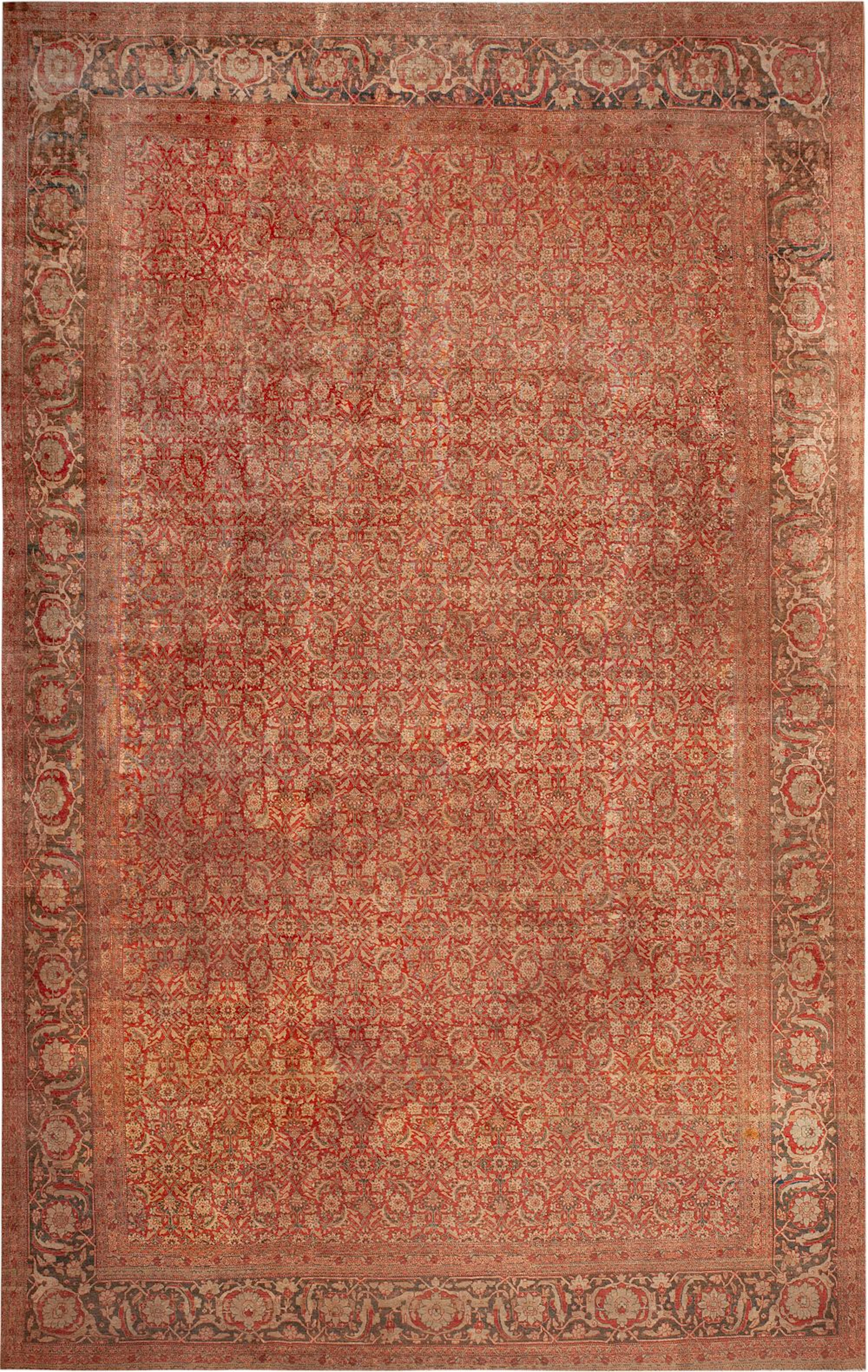 Large Antique Persian Tabriz Rug 19 ft 6 in x 12 ft 5 in (5.94 m x 3.78 m)