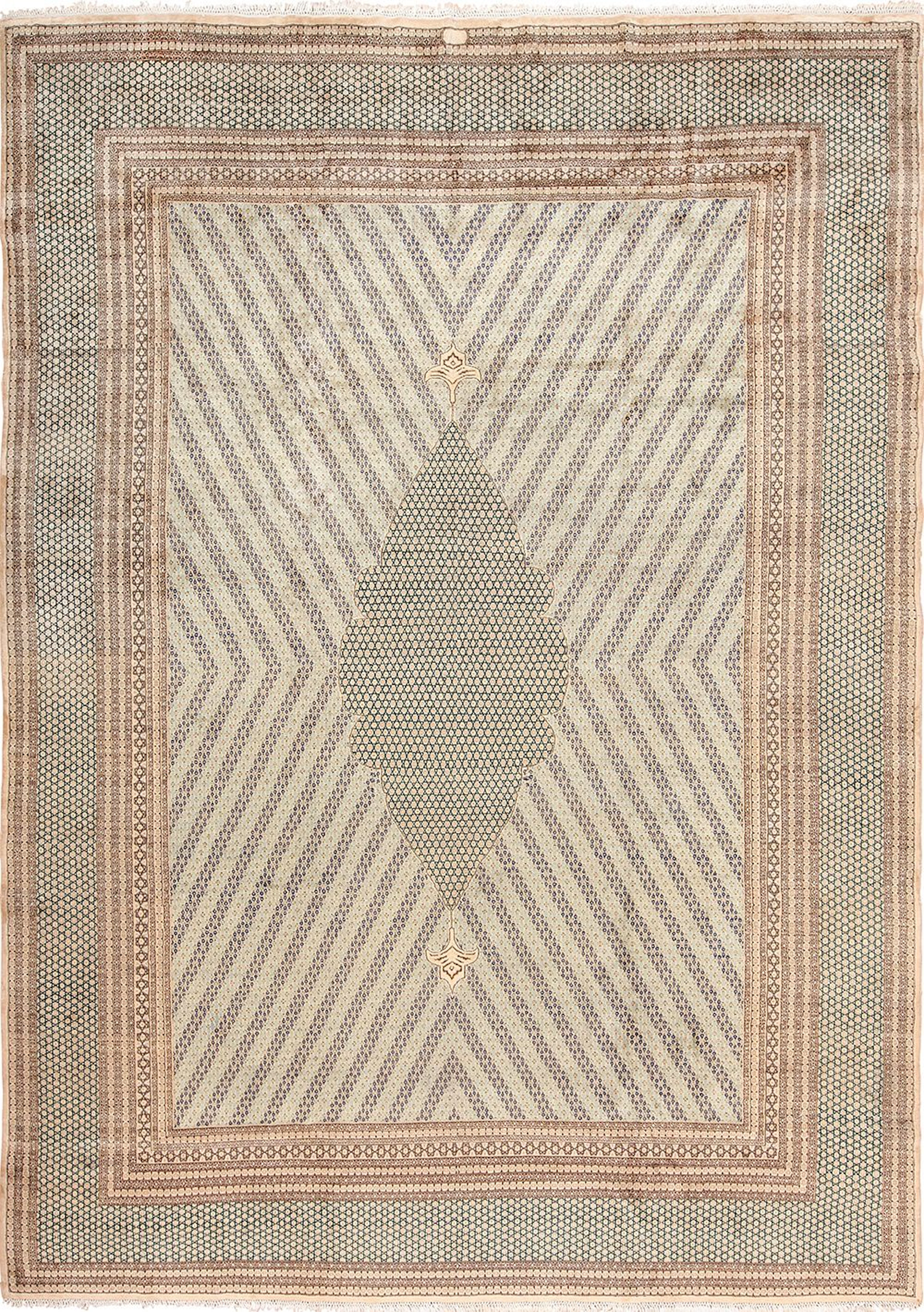 Antique Persian Khorassan Star of David Design Rug 13 ft 7 in x 9