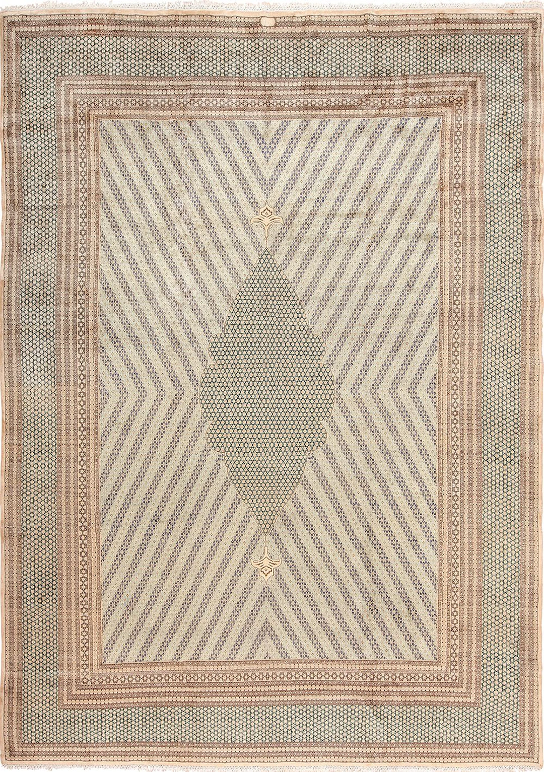 Antique Persian Khorassan Star of David Design Rug 13 ft 7 in x 9
