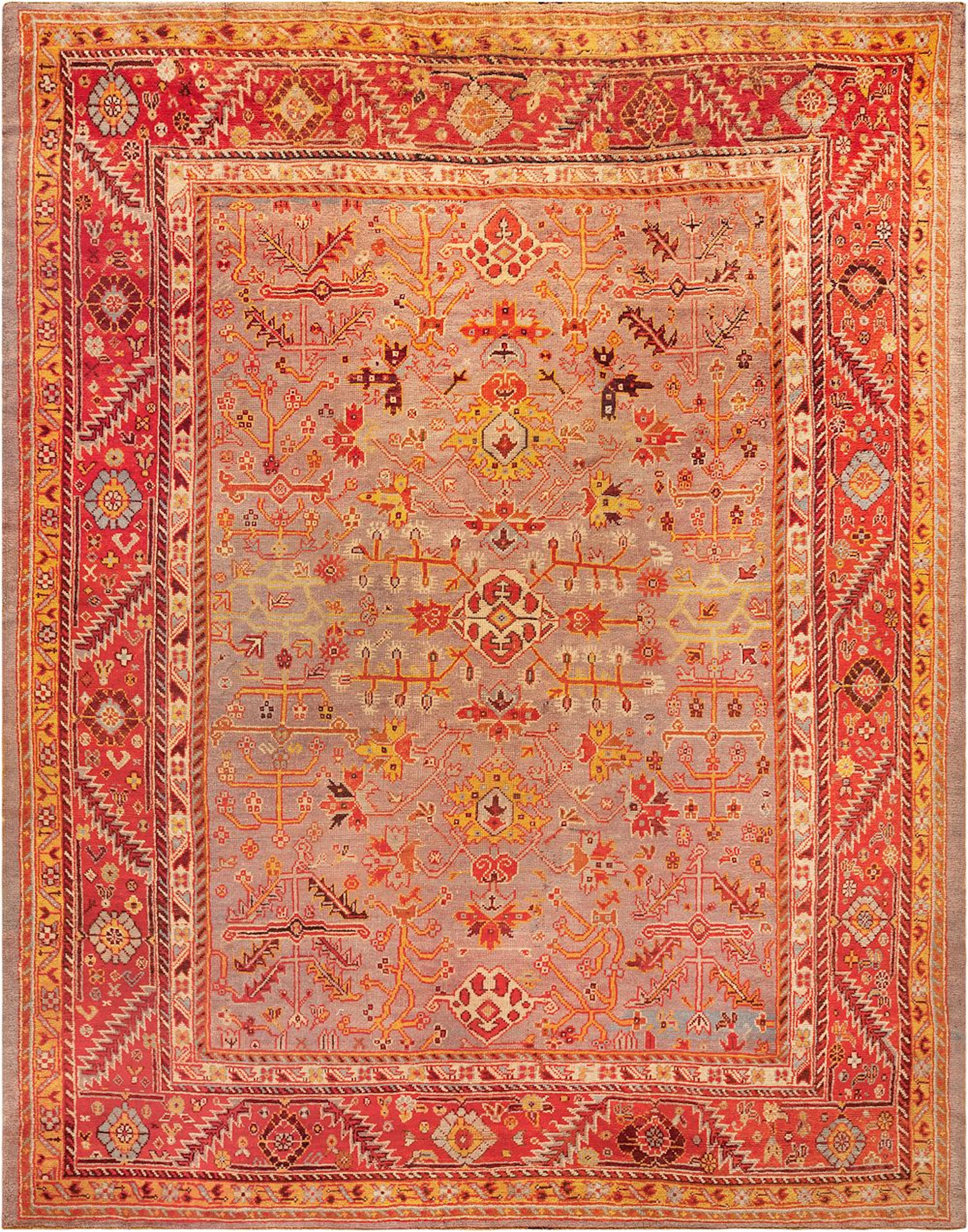 Antique Turkish Oushak Rug 14 ft 7 in x 11 ft 9 in (4.44 m x 3.58 m)