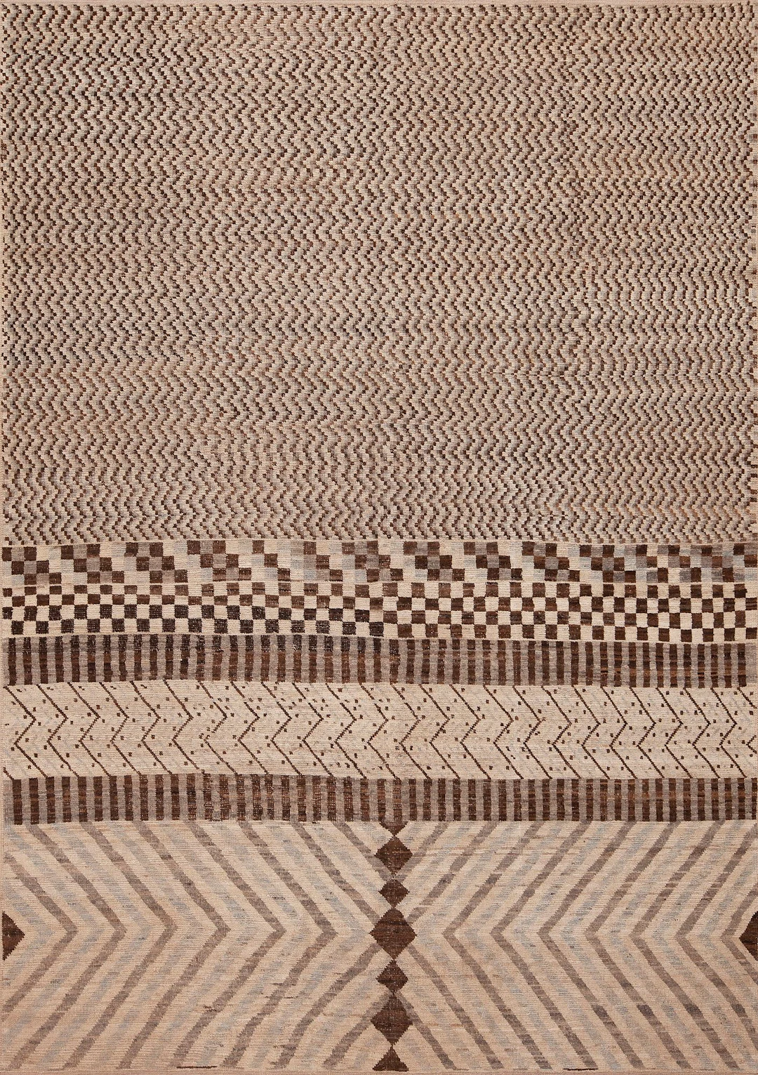 Contemporary Moroccan Style Rug - 9 ft 8 in x 6 ft 9 in (2.95 m x 2.06 m)