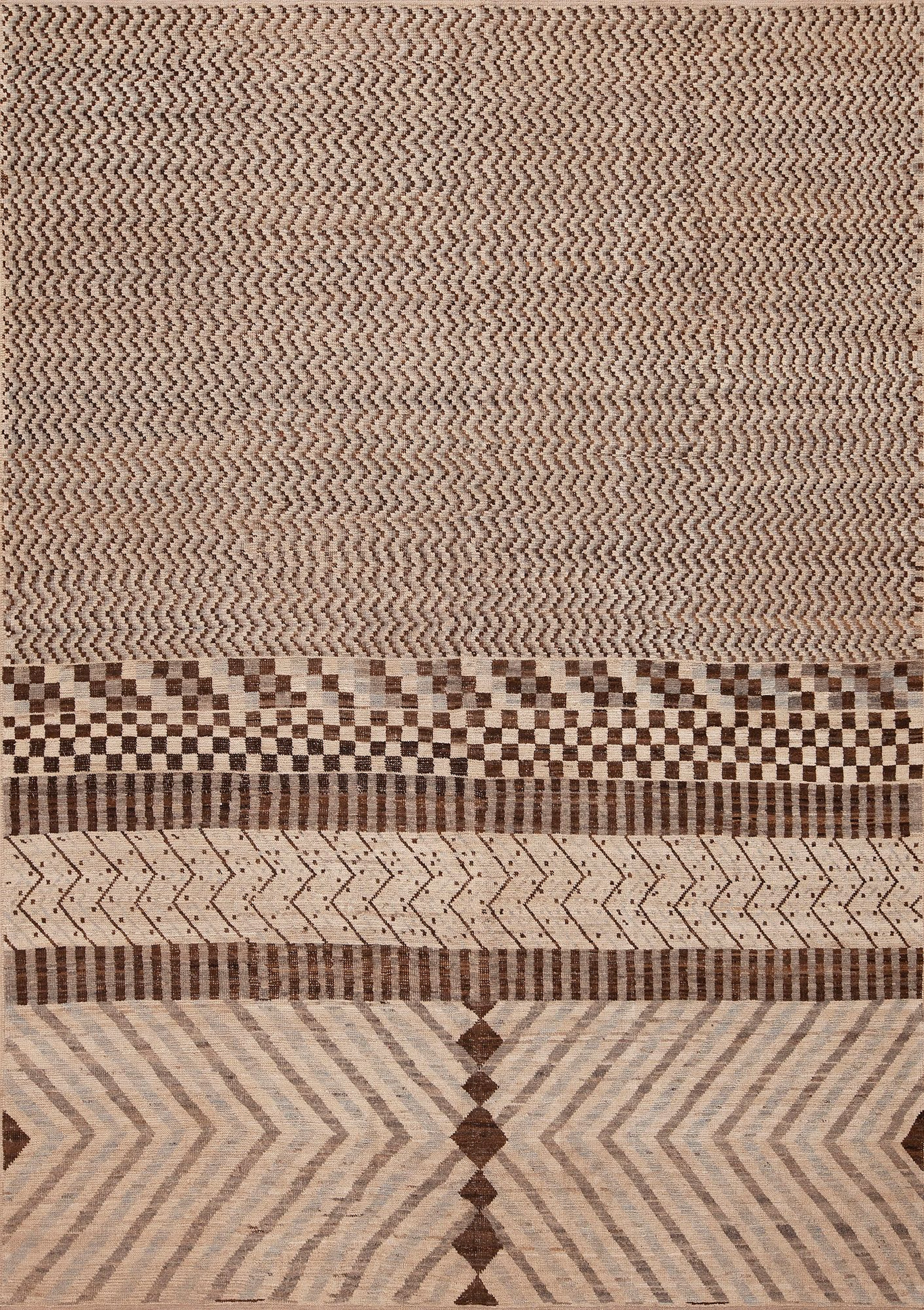 Contemporary Moroccan Style Rug - 9 ft 8 in x 6 ft 9 in (2.95 m x 2.06 m)