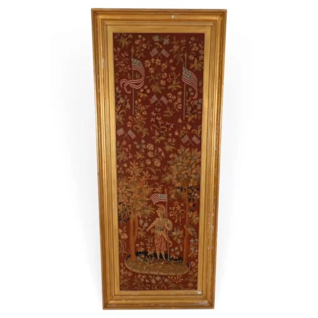 Lot 118: American Patriotic Needlework Panel