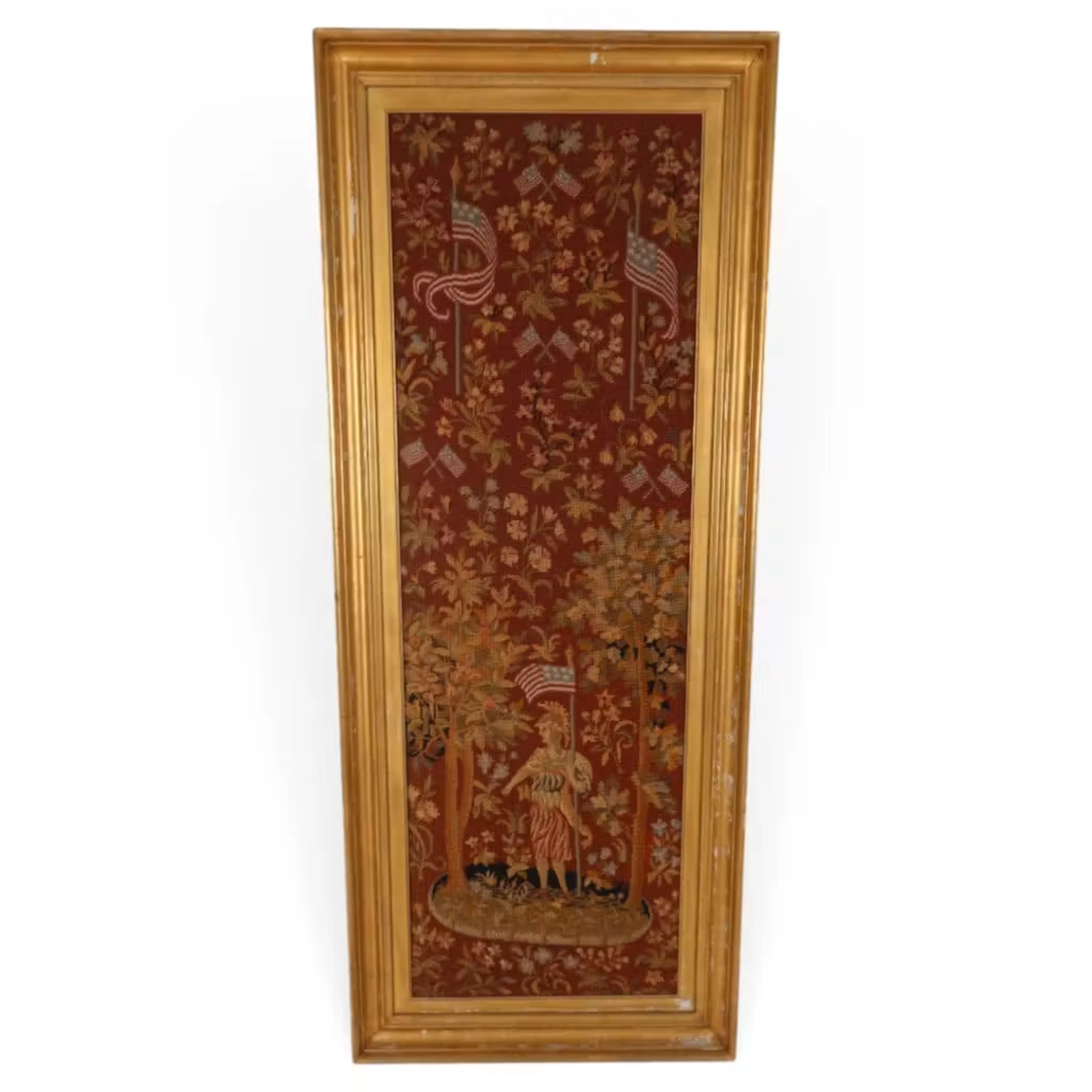 Lot 118: American Patriotic Needlework Panel