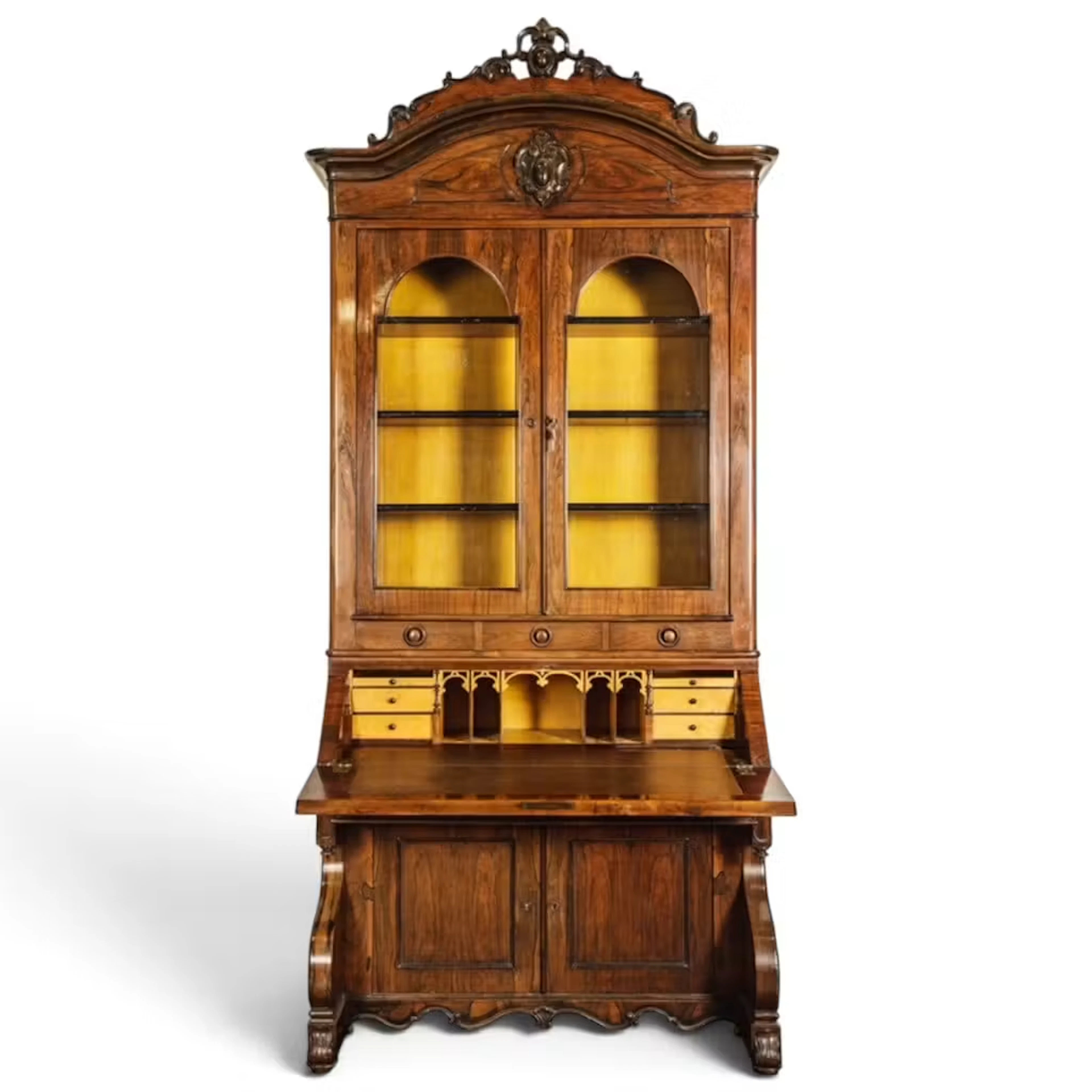 Lot 66: Roux Attr. Rosewood Secretary Bookcase
