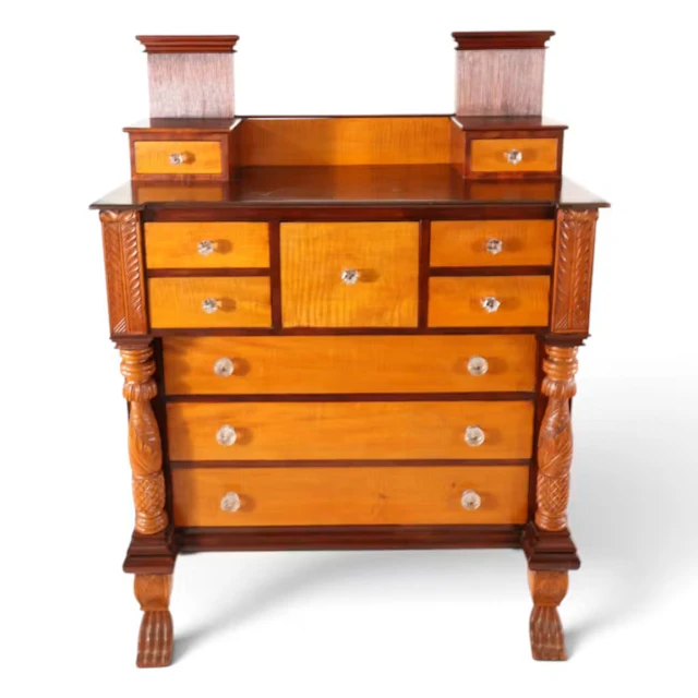 Lot 80: Classical Mixed-Wood Carved Dressing Chest