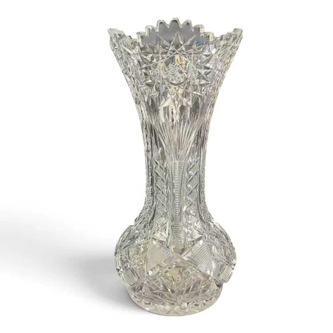 Lot 304: Brilliant Cut Glass Corset Vase