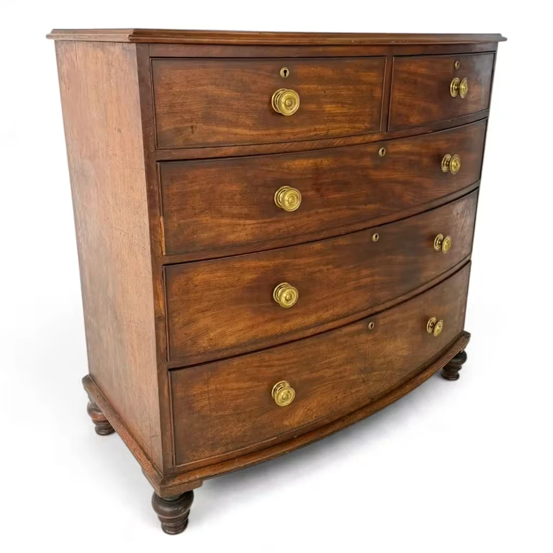 Lot 213: English Regency Mahogany Bowfront Chest
