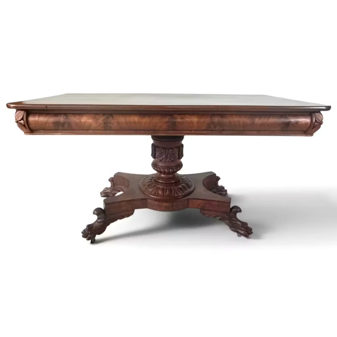 Lot 246: Classical Carved Mahogany Paw-Foot Table